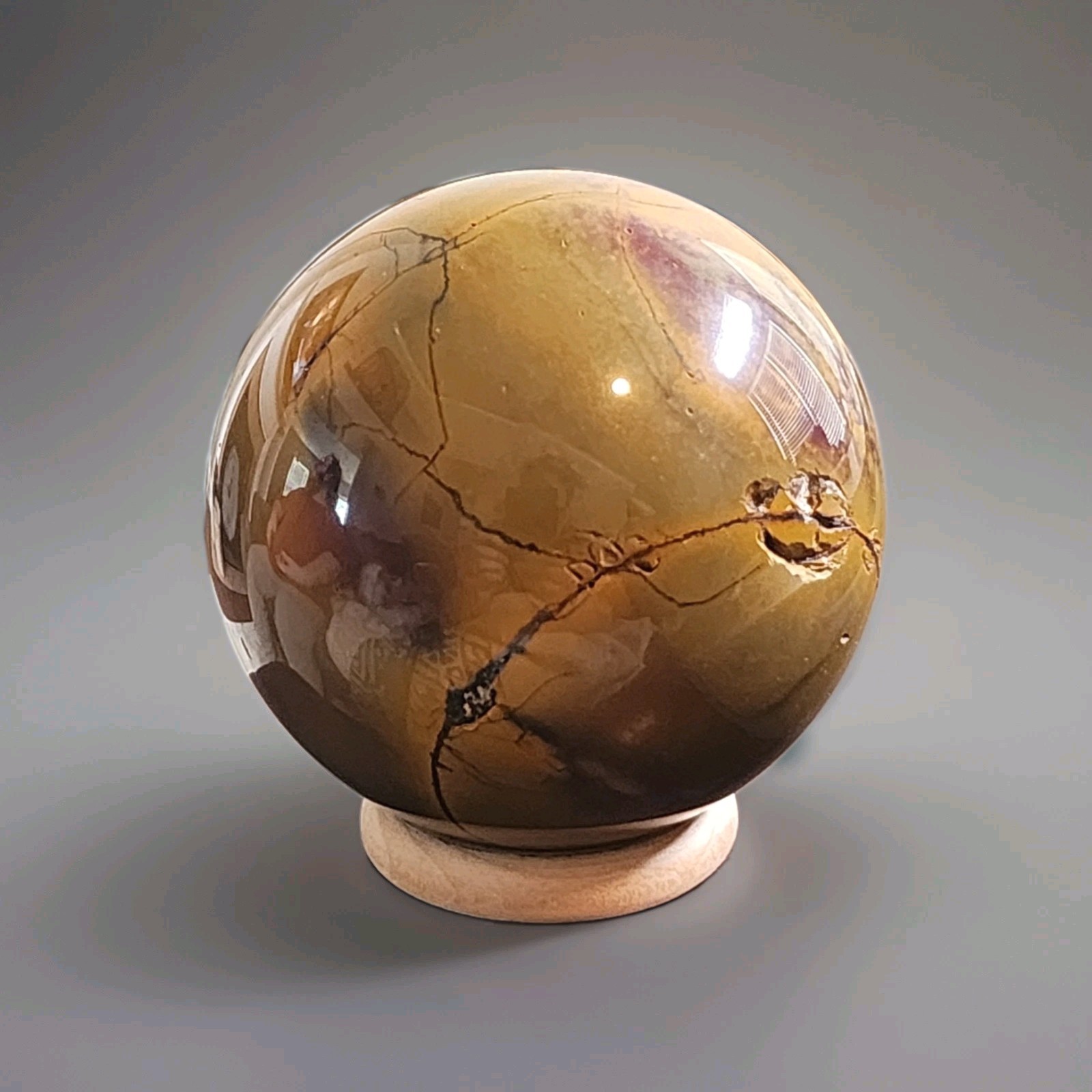 Natural Polished Mookaite Jasper Sphere 2.65″ – 424g – USA