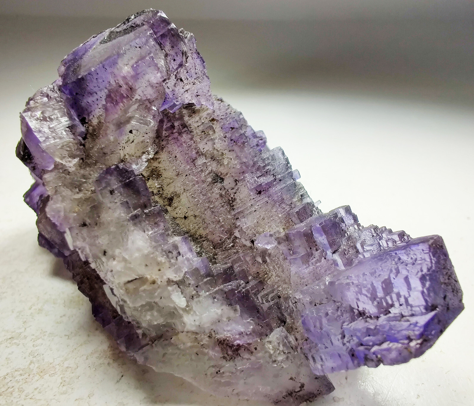 Fluorite crystals with Bitumen. Cave-in-Rock, Illinois. 98 grams.