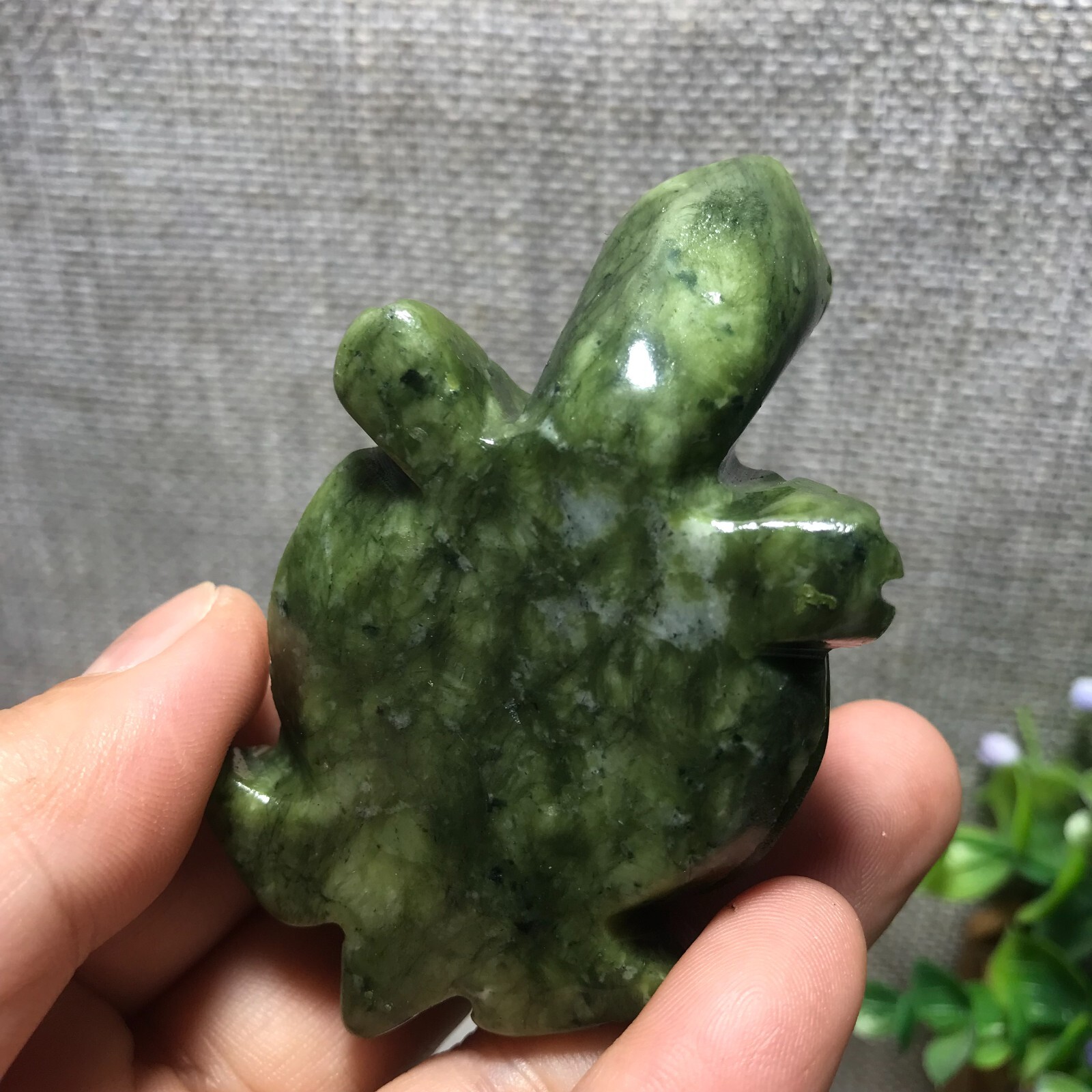 82g Natural Green jade carved Turtle quartz Crystal Tortoise 32