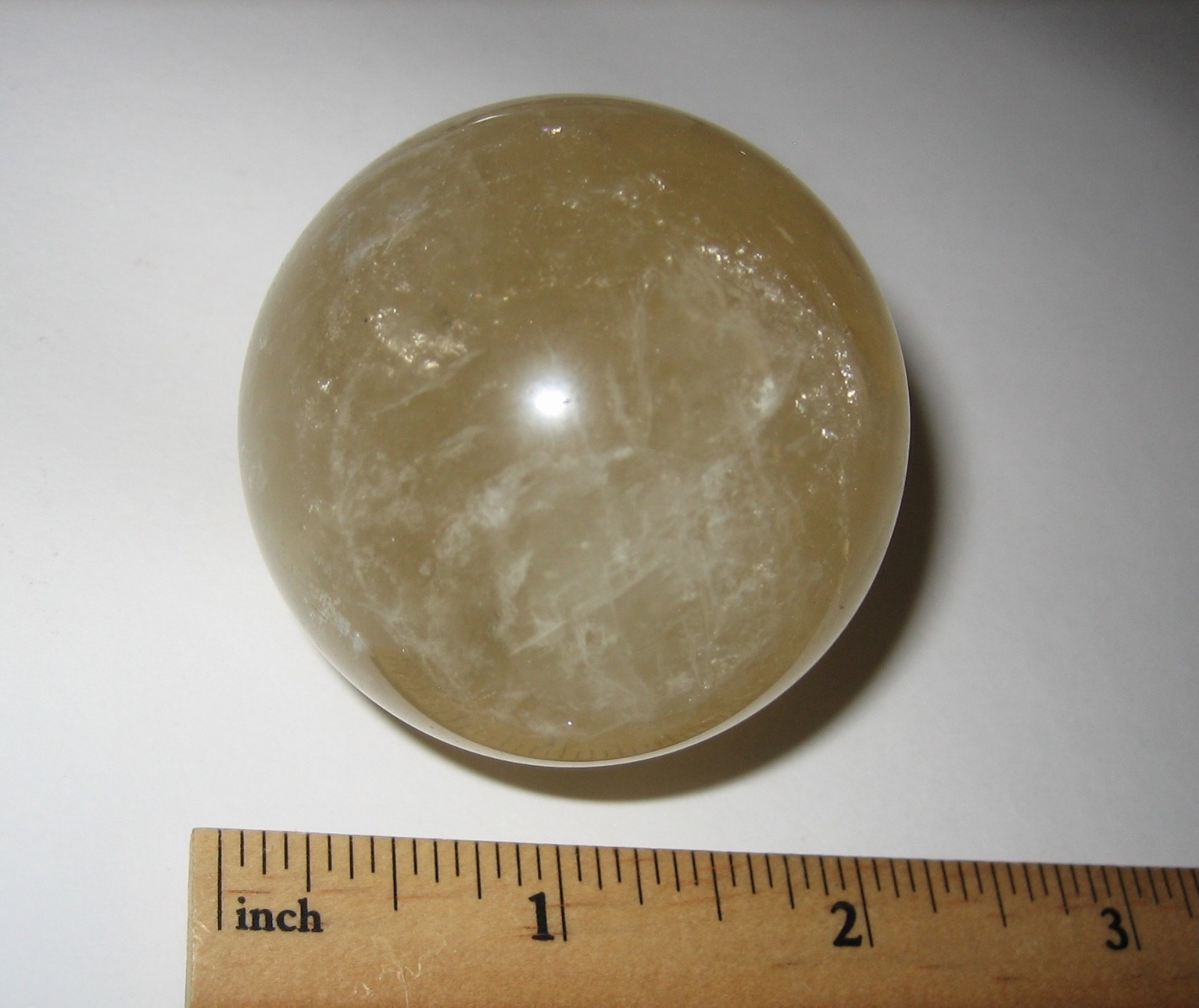 2″ (50mm) POLISHED NATURAL CITRINE QUARTZ CRYSTAL STONE SPHERE ~ 162.2grams *1
