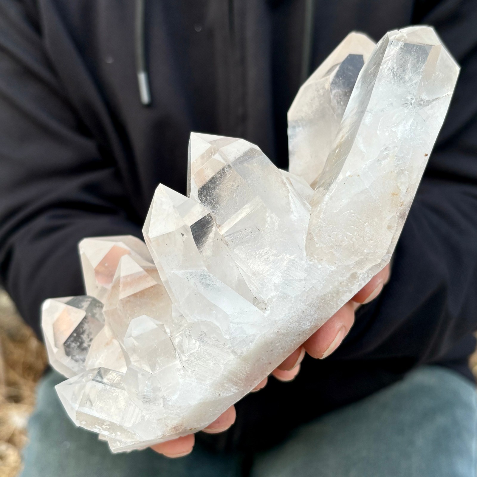 2.18LB Natural white Crystal Himalayan quartz chunk mineralsls Specimen