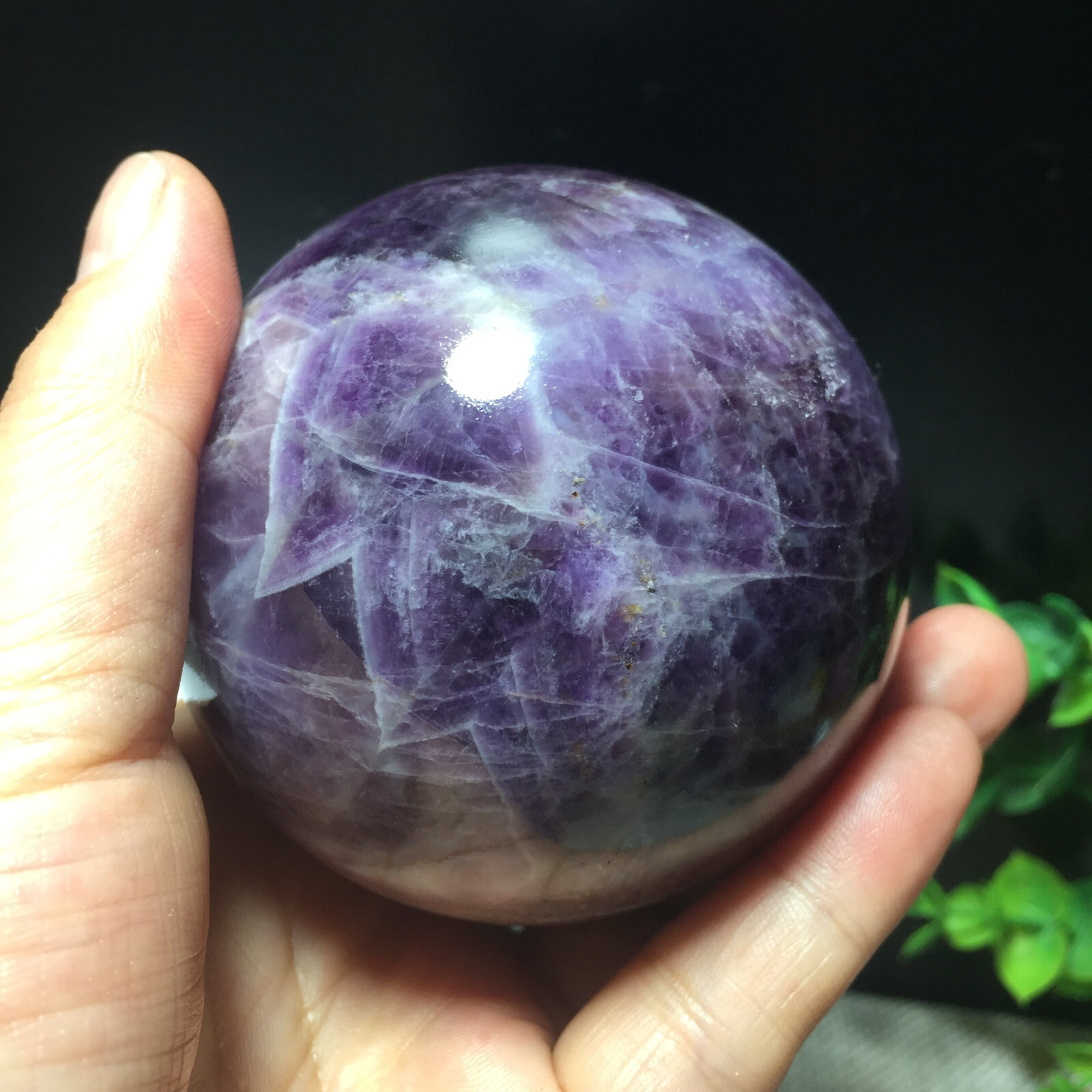 556g 73mm Natural Dreamy Amethyst ball quartz crystal sphere healing 214