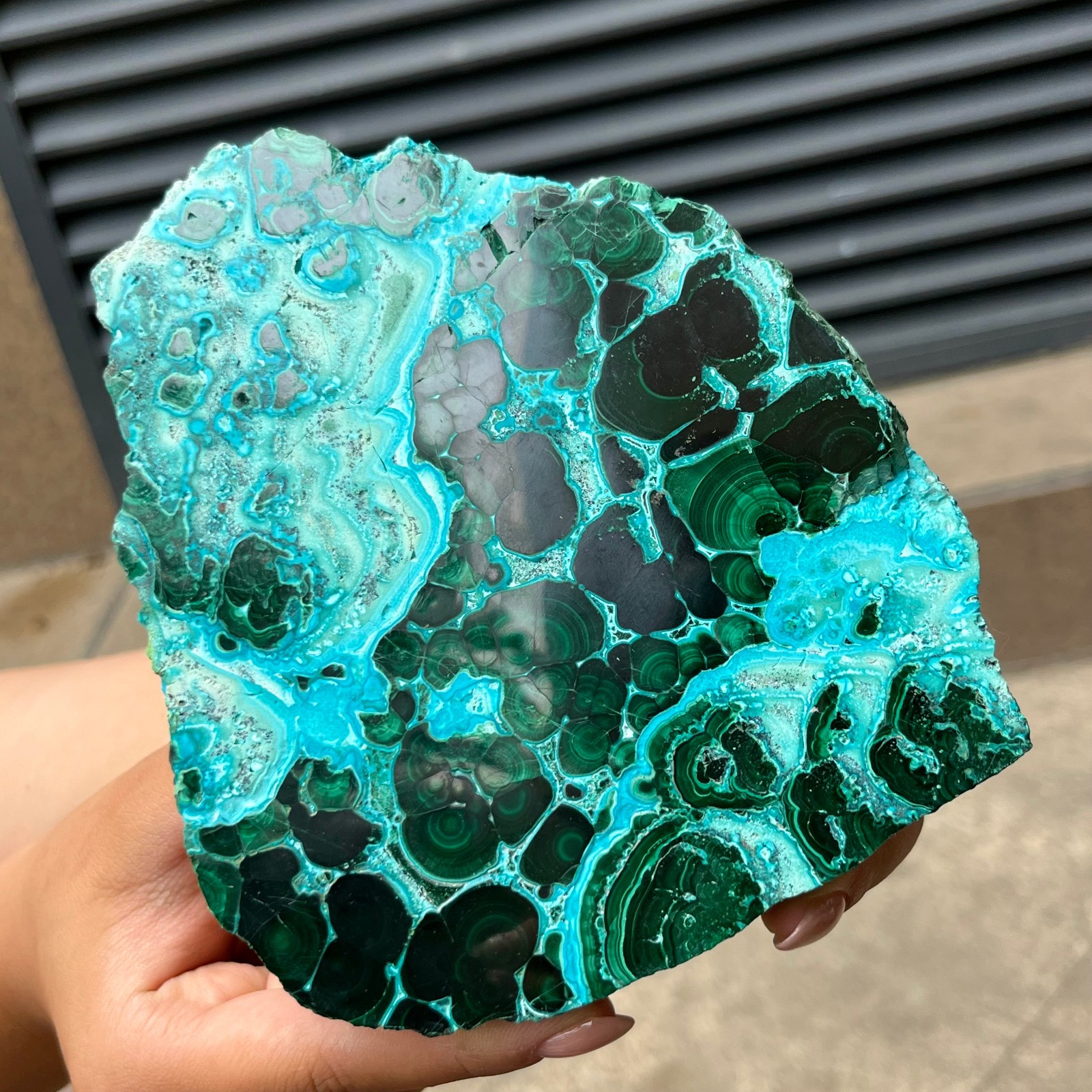 Natural Blue Green Chrysocolla Slice Polished Crystal Healing Stone 554 g