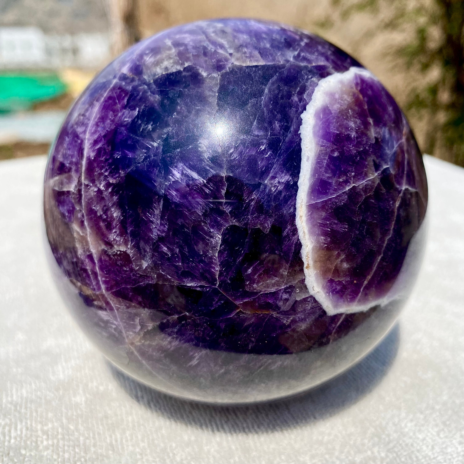 2.7LB Top Natural dreamy amethyst Quartz Sphere Quarzt Crystal Ball reiki heal