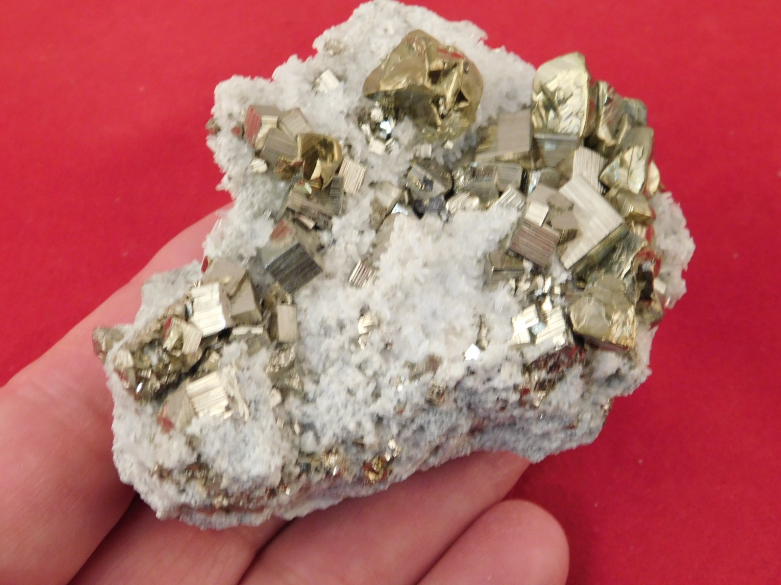 AAA PYRITE Crystal CUBE Cluster with Little QUARTZ Crystals Peru 143gr