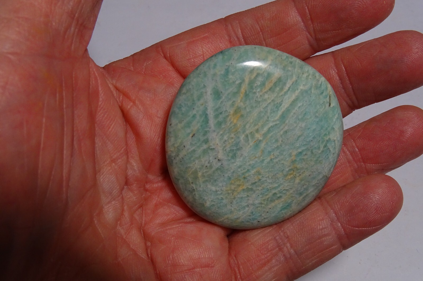 AMAZONITE PALMSTONE – 5.1 x 4.9 cms 83 gms – female empowerment #G