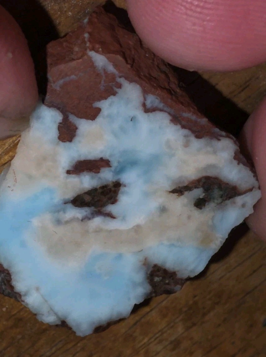 55.5ct Larimar Slice, Rough Gemstone, Dominican Republic, B Grade