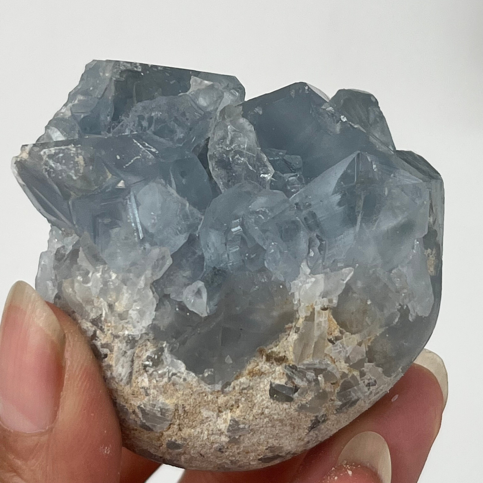 290g Natural Blue Celestite Crystal Geode Cave Mineral Specimen HEALING A54