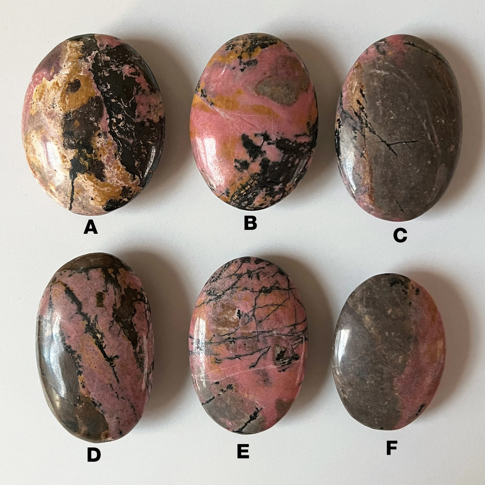 CHOOSE YOUR OWN Rhodonite Palm Stone | Emotional Balance | Heart Healing | Fear
