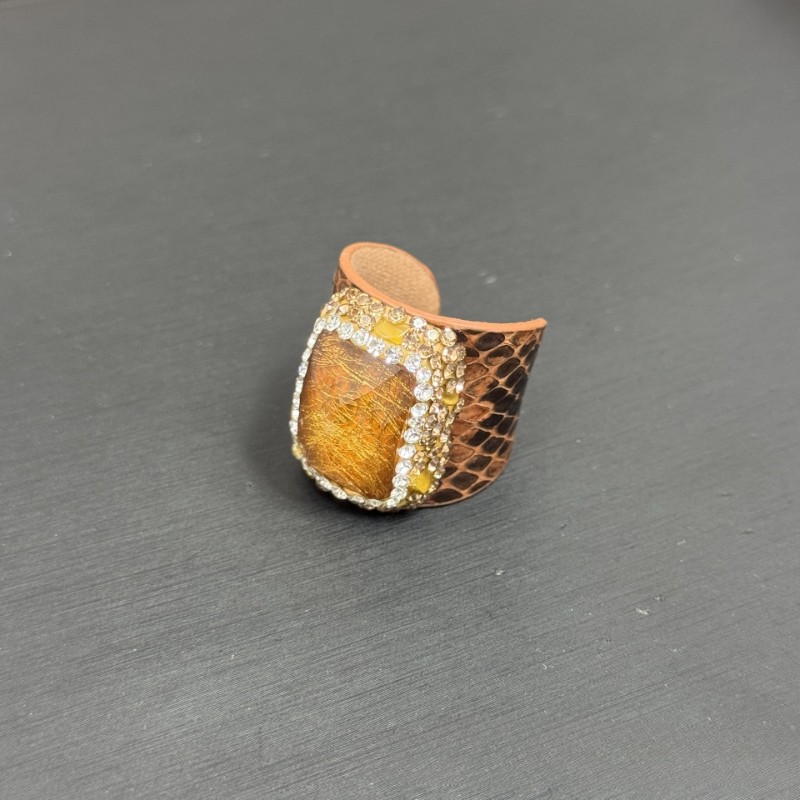 1-5PCS New Natural Crystal Ring Fashionable Retro Style Crystal Open Ring