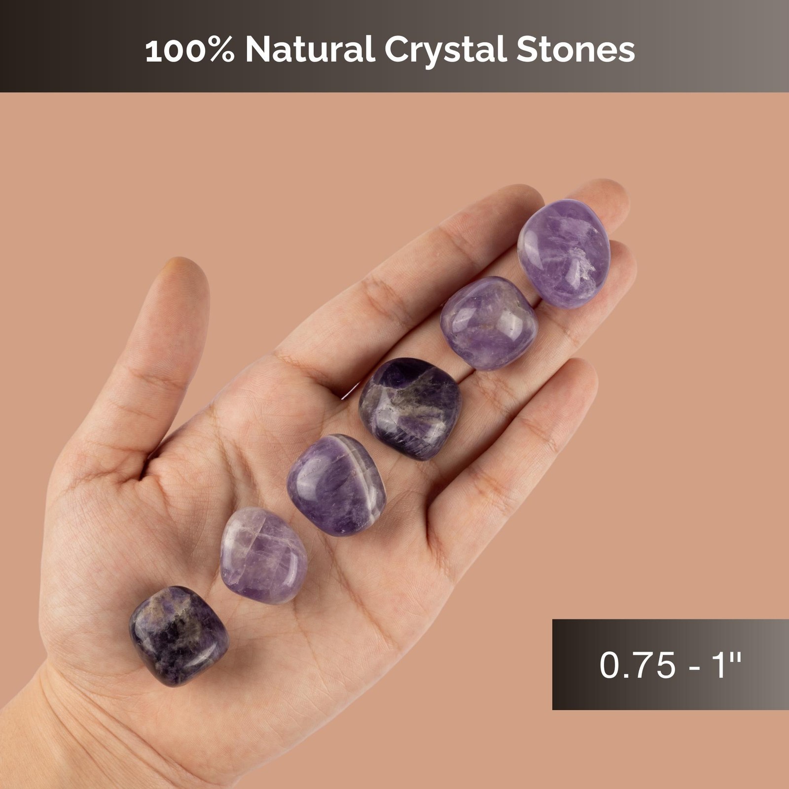 Amethyst Crystal Tumble Stone, Polished Stone for Meditation & Healing