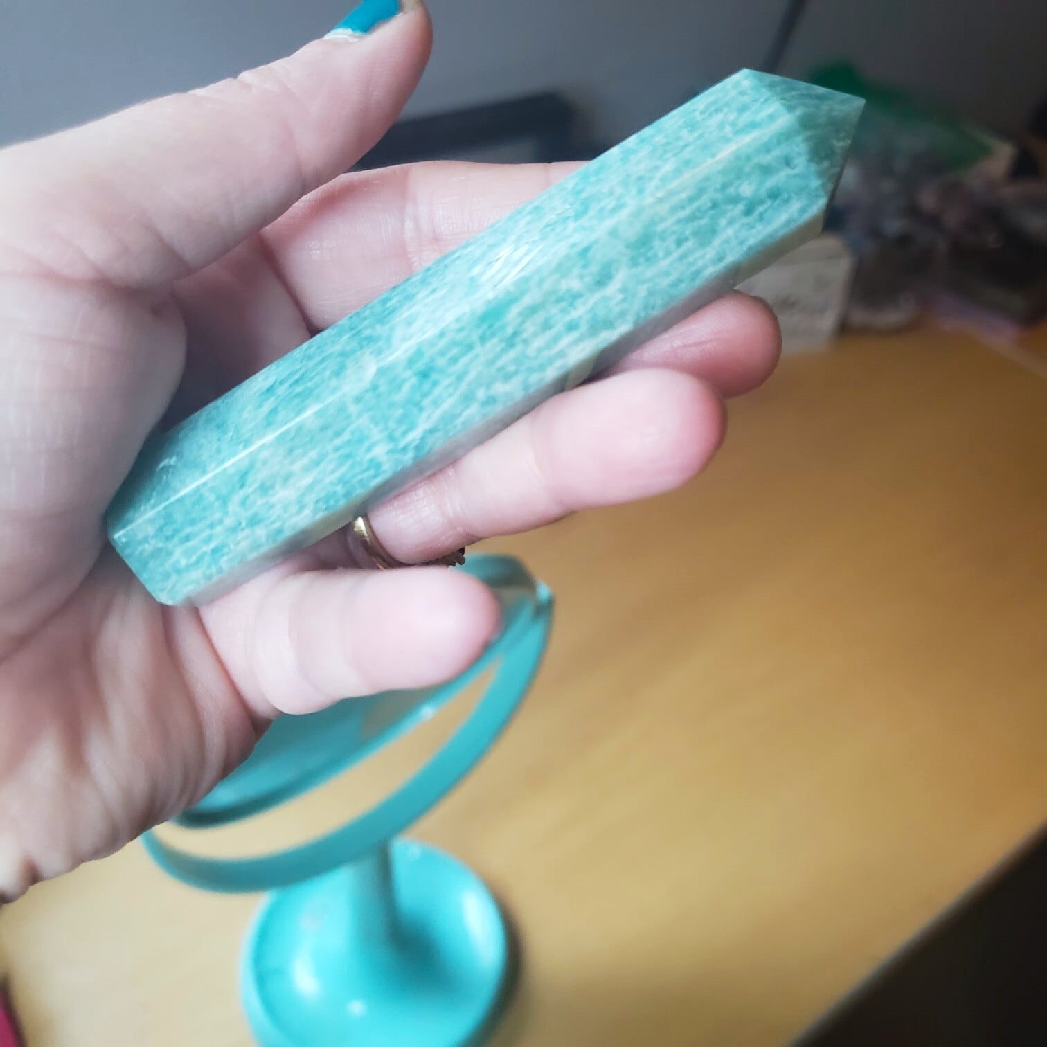 3 ~ 4 inch Amazonite Stone Tower Obelisk Wand Gemstone Mineral Specimen Decor