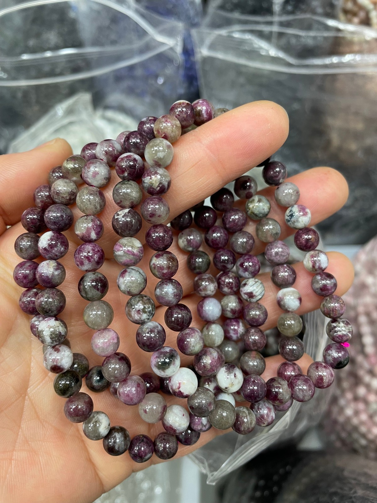 6mm 10pcs Genuine Tourmaline Round Smooth beads bracelet