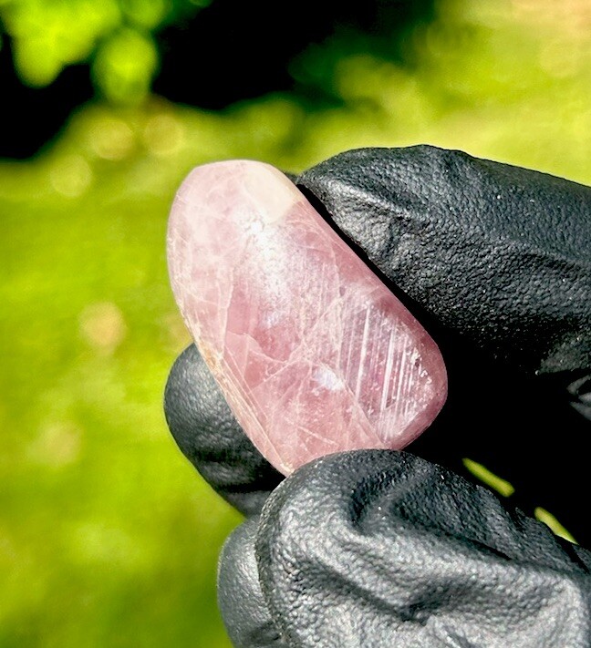 Handmade Polished Purple ANGELITE ANHYDRITE Rare Crystal Palm Stone MADAGASCAR