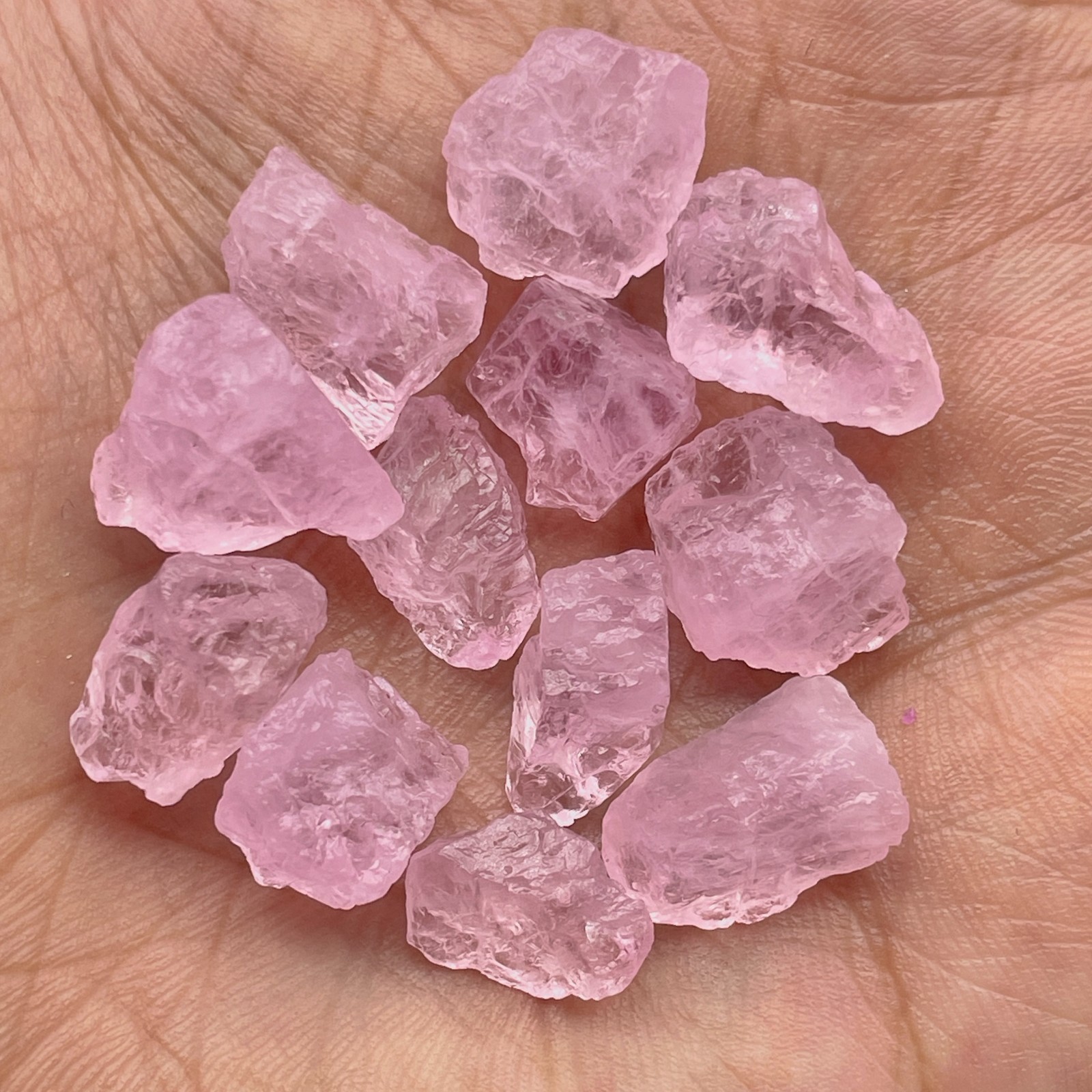 Natural Pink Morganite Rough Stones–Raw Uncut Beryl Crystals for Jewelry Making