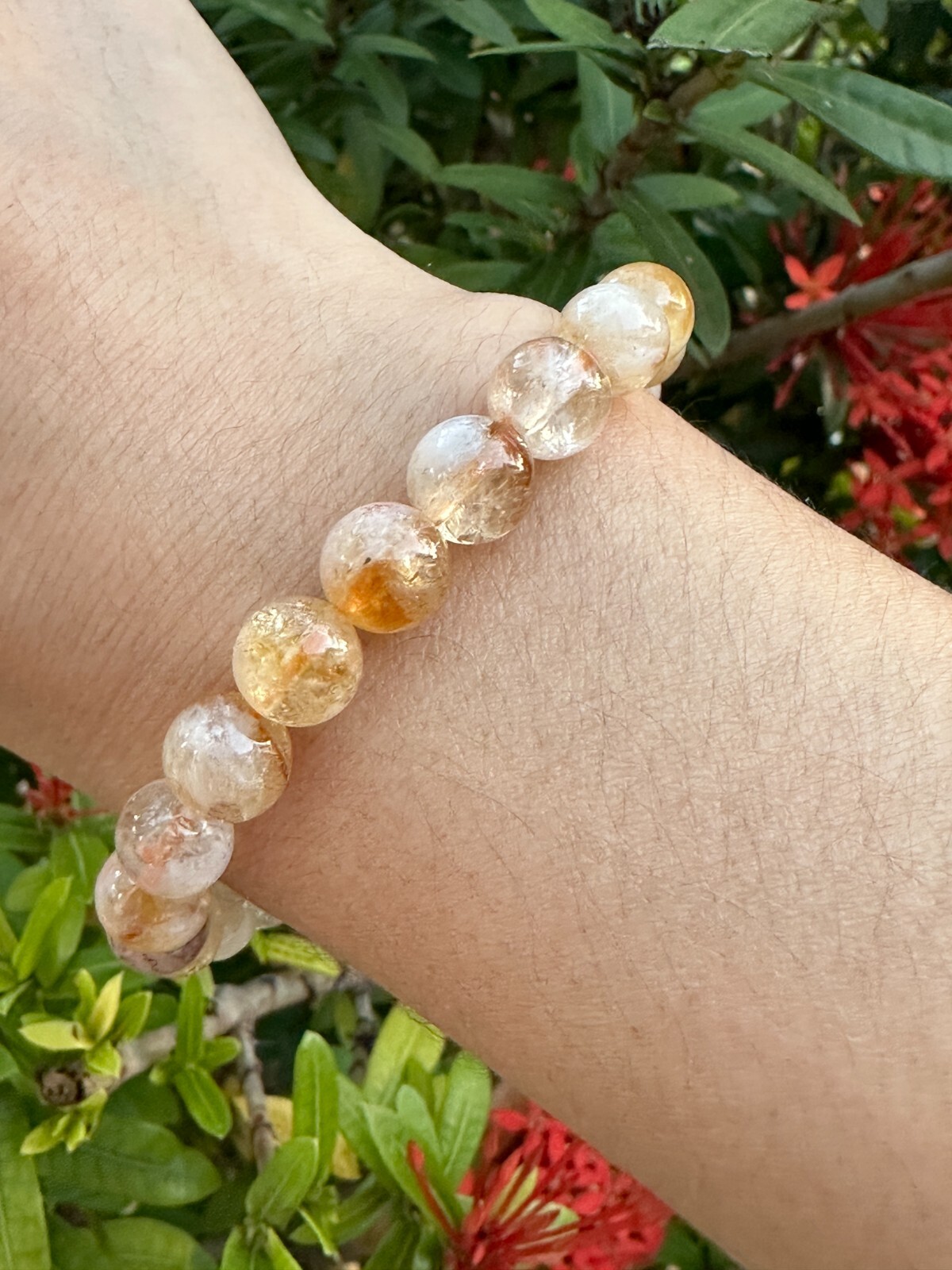 Grade A++ Citrine With Quartz Crystal Bead Bracelet 8mm, Wholesale Bulk Lot
