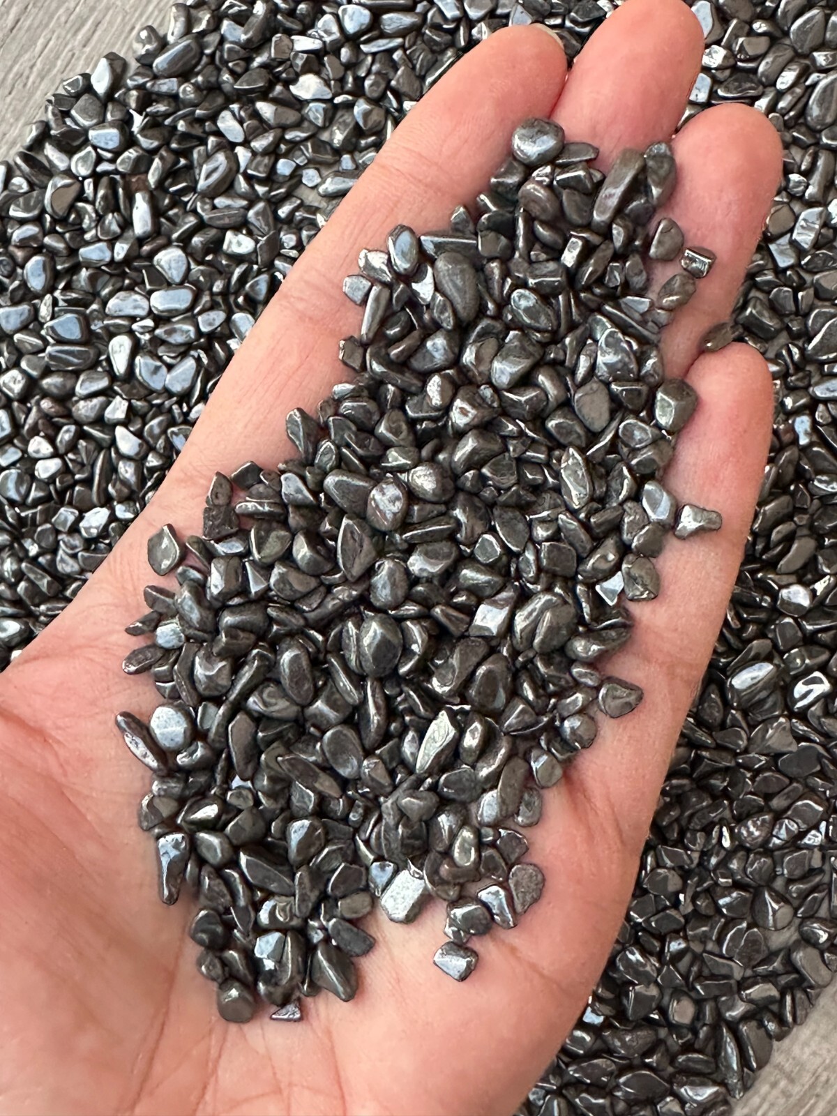 Grade A++ Hematite Semi Tumbled Gemstone Mini Chips 3 – 7 mm,Wholesale Bulk Lot