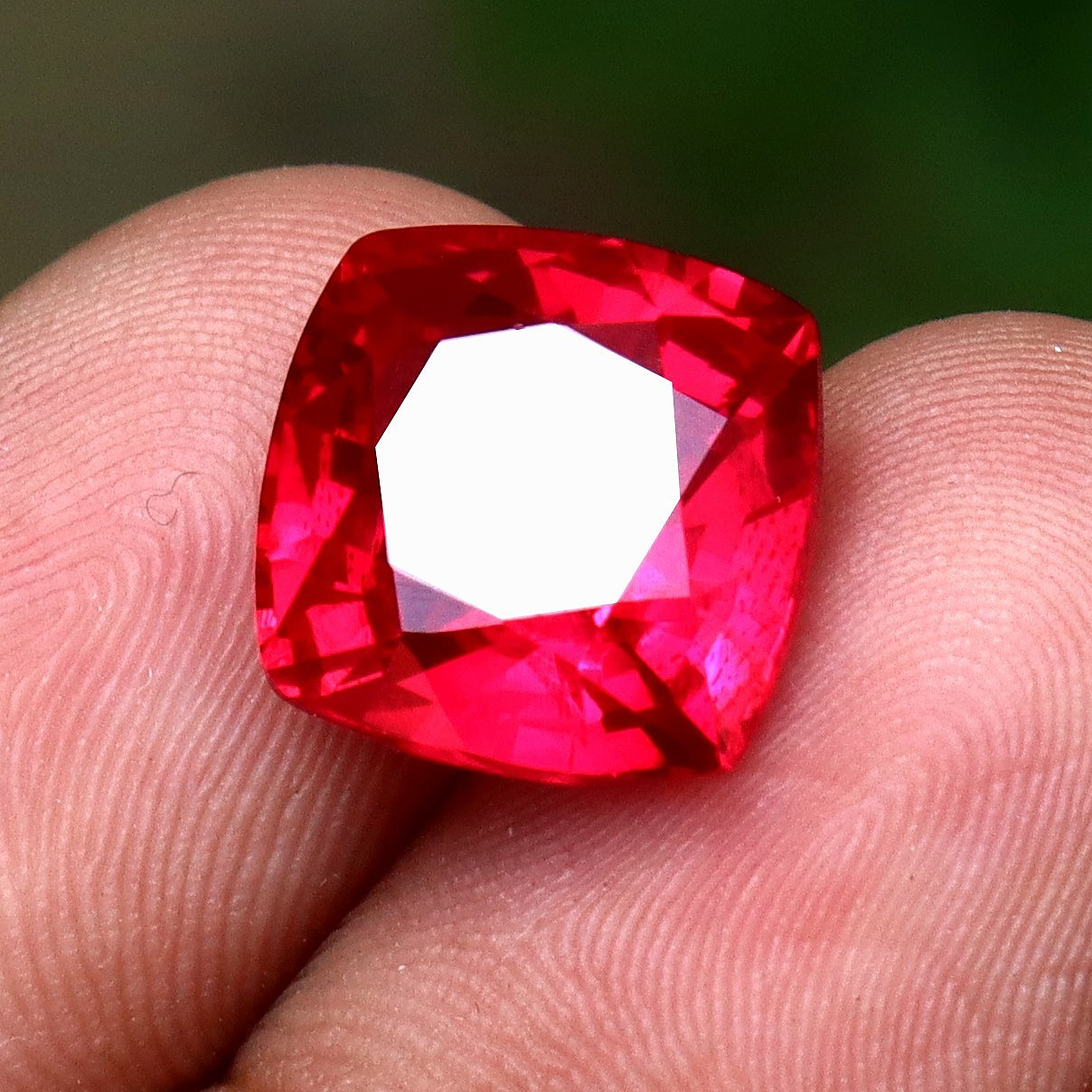 Natural Red Ruby 9.35 CT Cushion Cut Certified Loose Gemstone