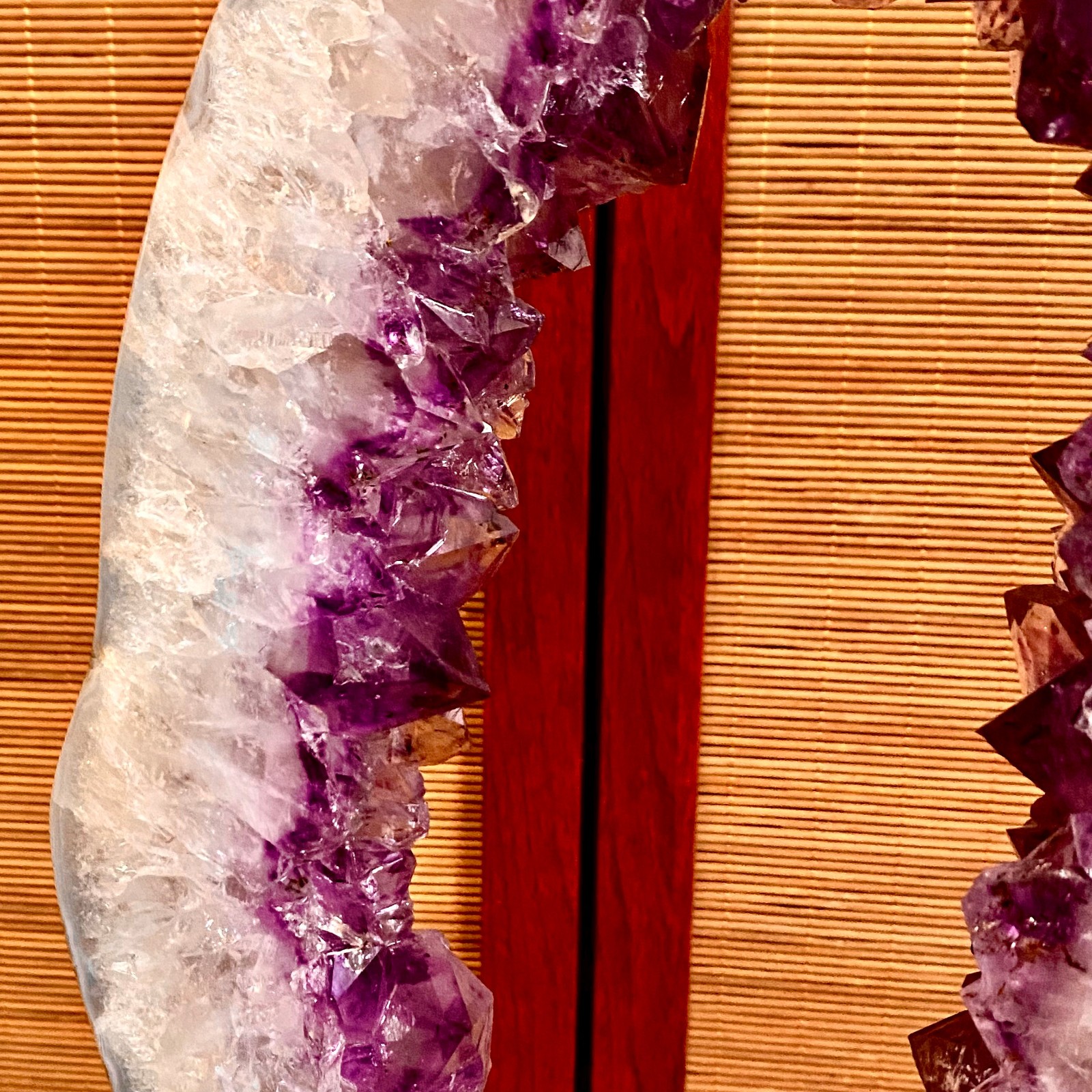 12.5LB Natural Amethyst Cave Crystal Slice Crescent shaped Hand Cut Repai