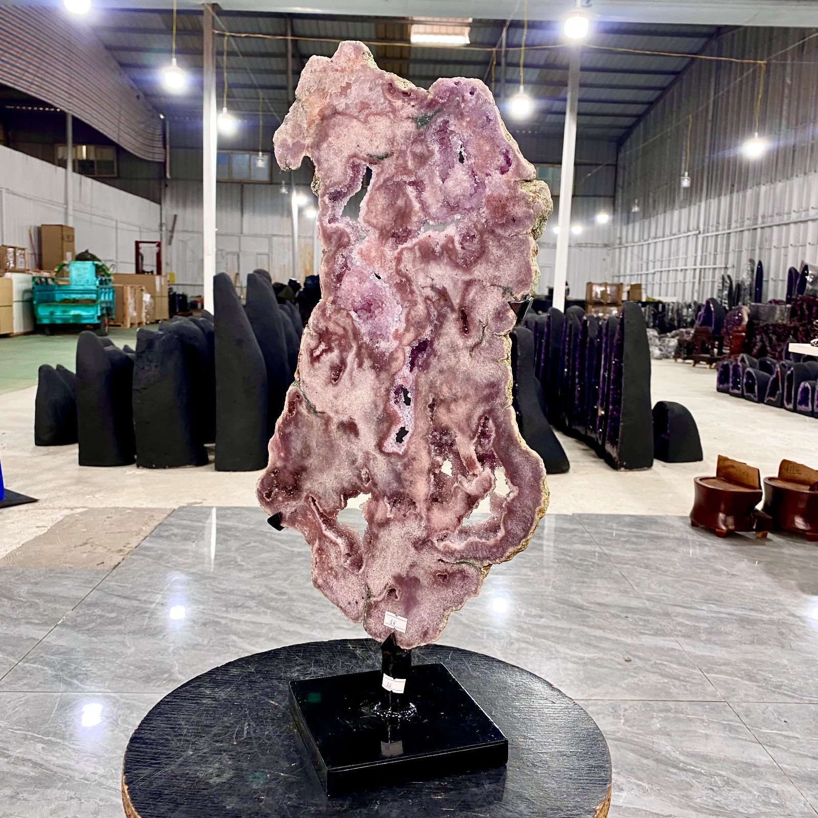 10LB Natural Pink Amethyst Slice Polished Crystal Slab Mineral Specimen Healing