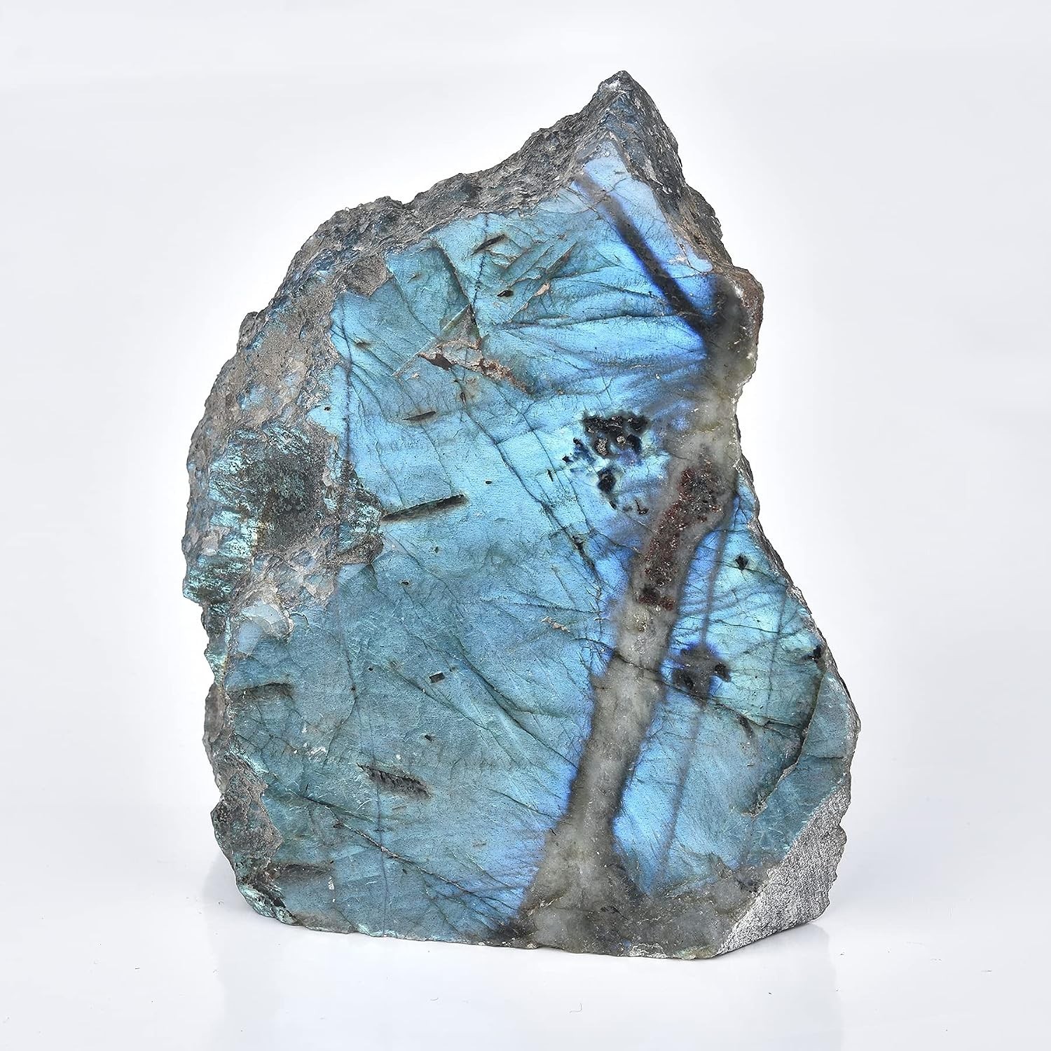 0.7-1.1 lbs Natural Labradorite Slab Irregular Shape One-Sided Polished Raw C…