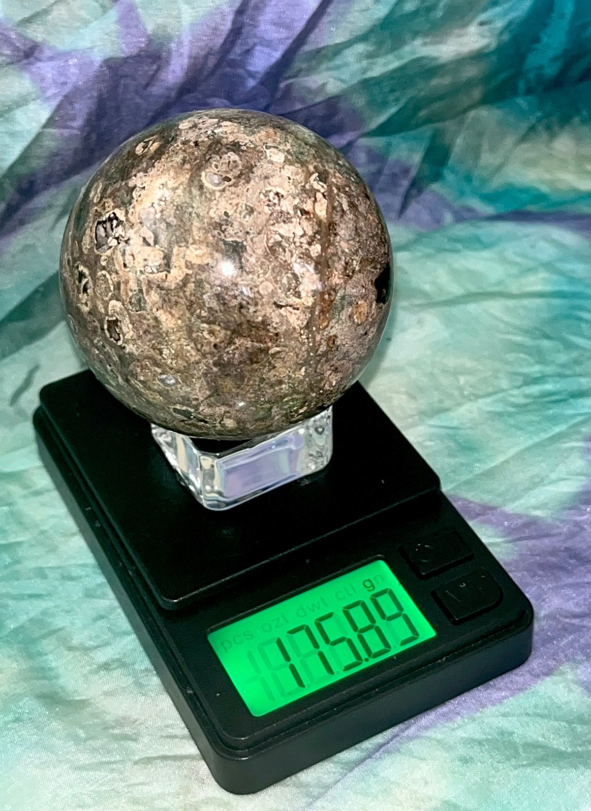⚡️sale⚡️🍃Wow Rainforest Jasper Rhyolite crystal sphere reiki crystals 175g 51mm