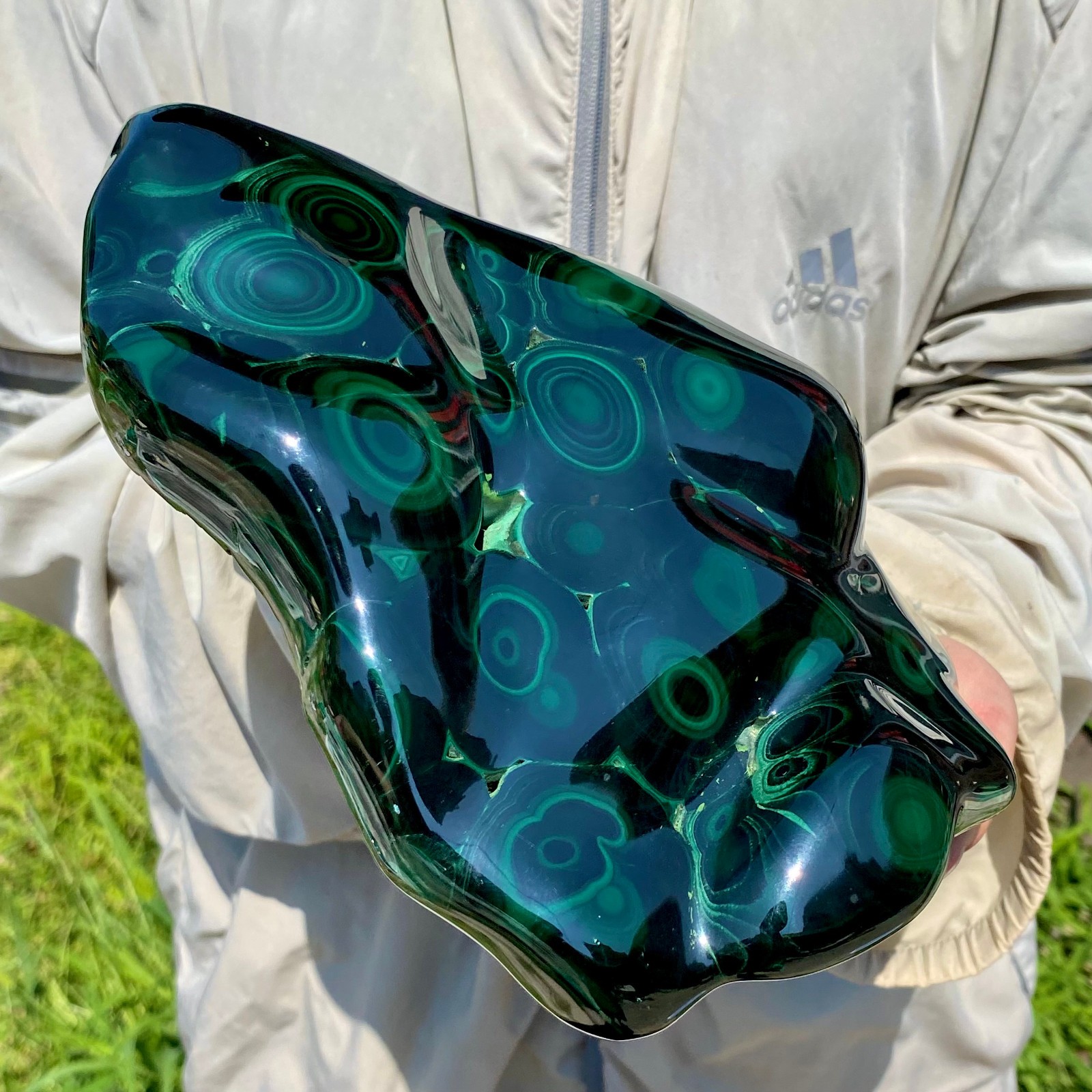 7.16LB Natural glossy Malachite transparent cluster rough mineral sample