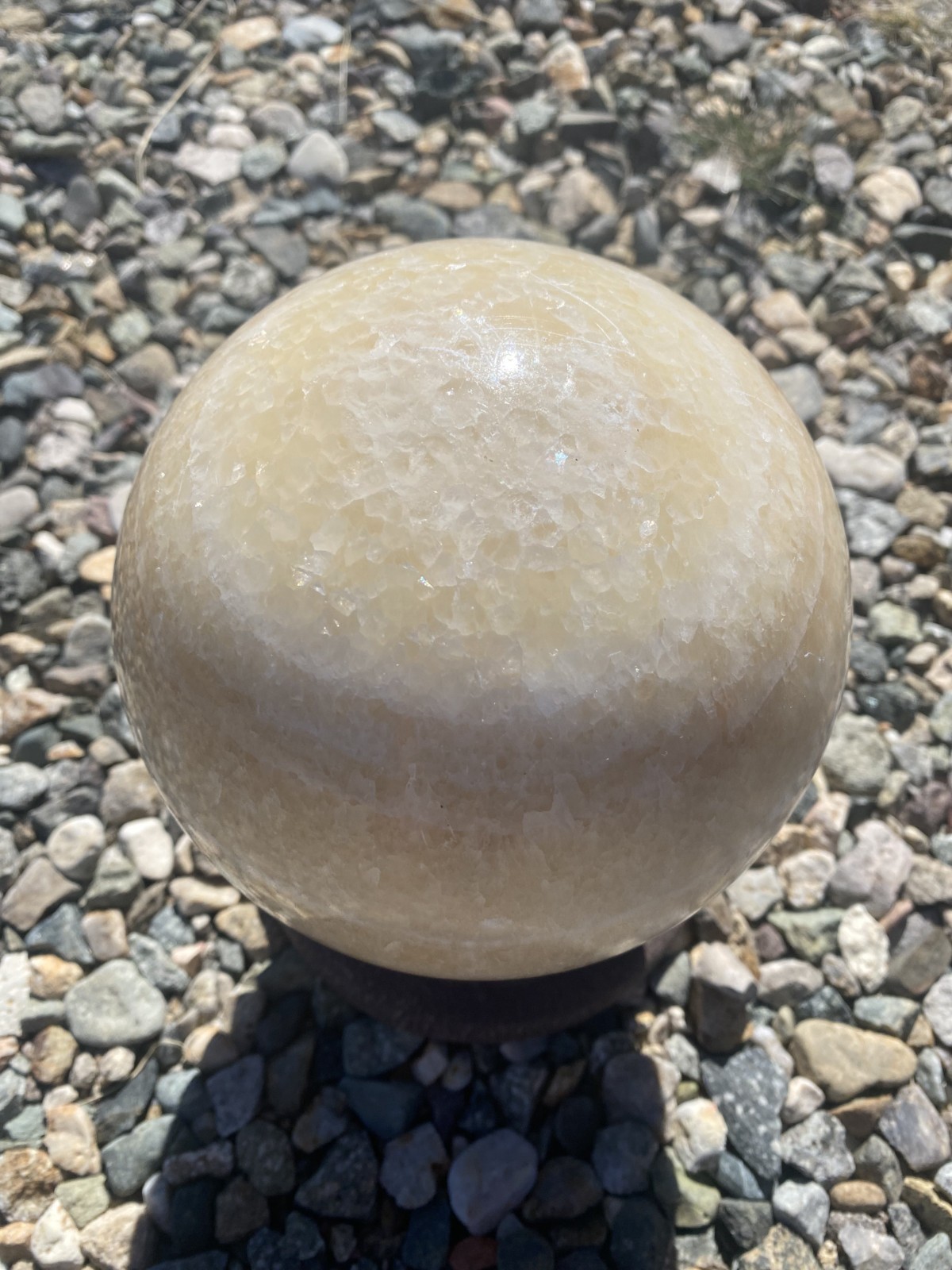 LARGE 20 LB POUND Citrine Crystal Ball and Holder – 6 IN INCHES DIAMETER – NICE!