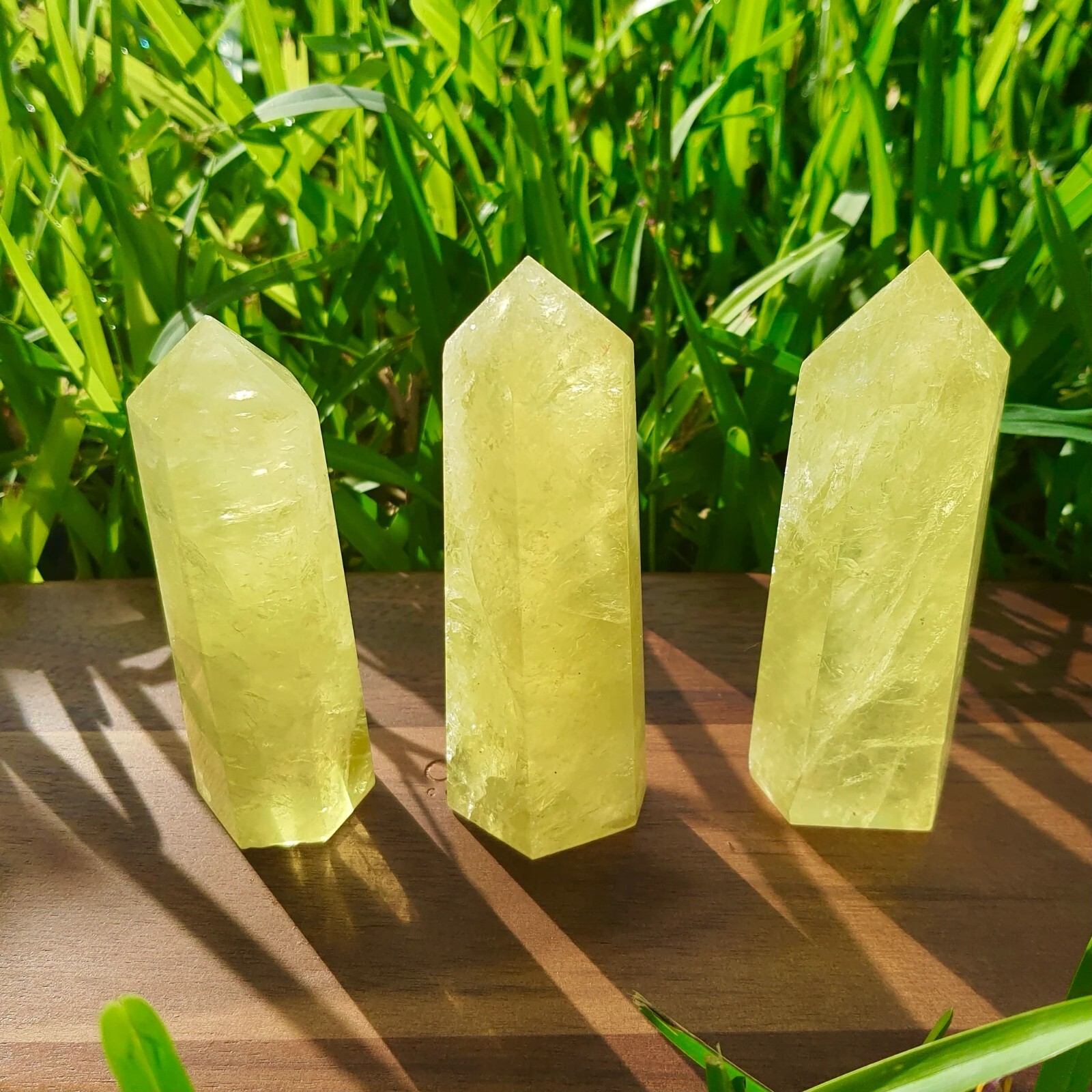 Natural Citrine Healing Crystal Wand Reiki Obelisk Witch Tower Point Ornament