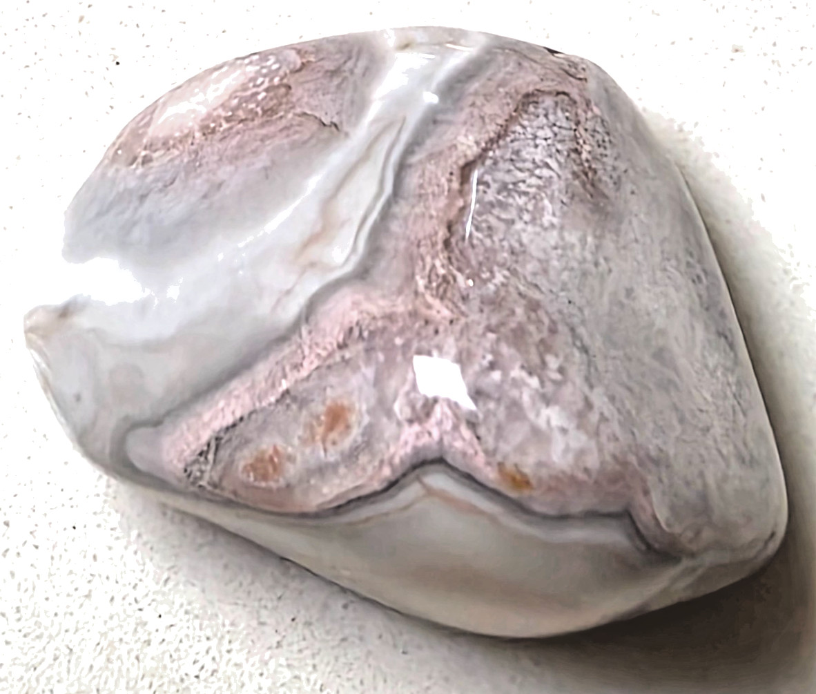 POLISHED BEAUTIFUL BOTSWANA AGATE, Banding & cluster eyes Pink / Grey