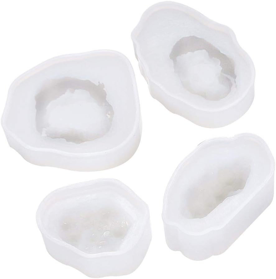Natural Stone Resin Mold Crystal Quartz Rock Cluster Geode Druzy Gem Pendant Sil