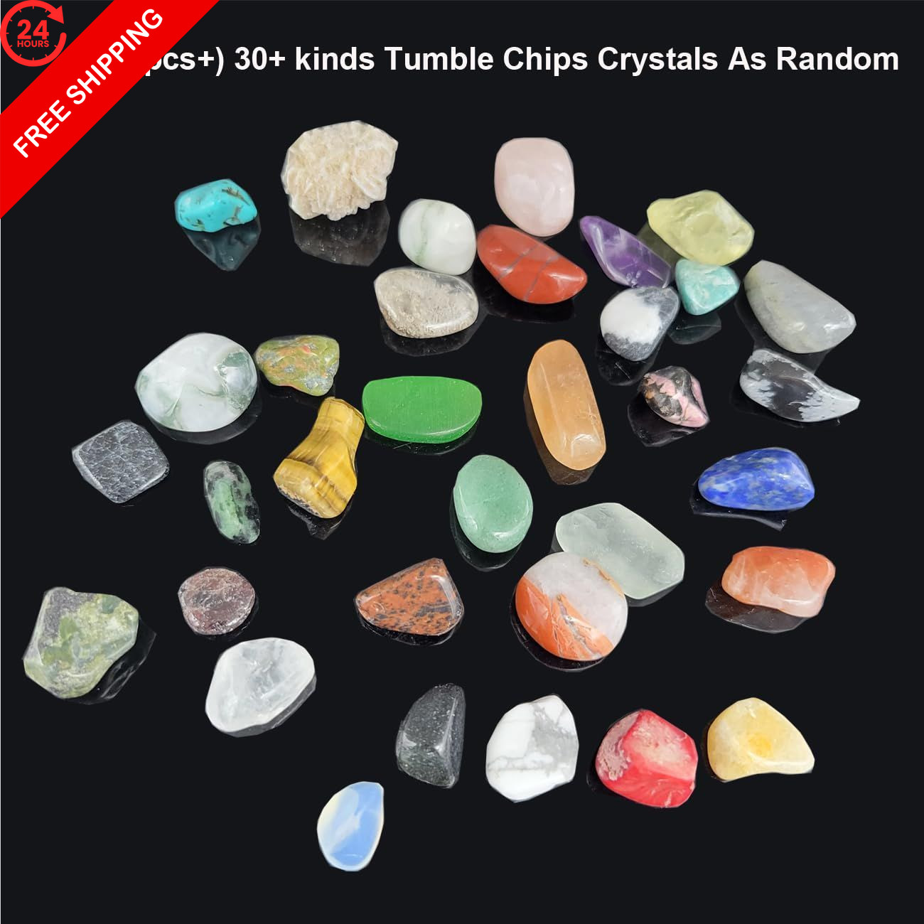800Pcs+ (3lb) Gemstones and 0.3 inches x 0.5 x 0.2 inches, Multicolors