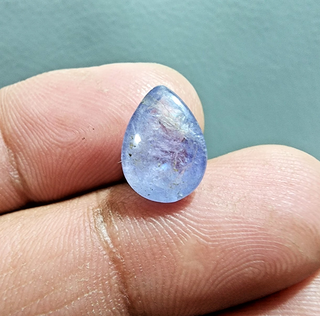 Pear Shape Natural Tanzanite – 5.15ct Cabochon Blue Gemstone Ideal for Rings