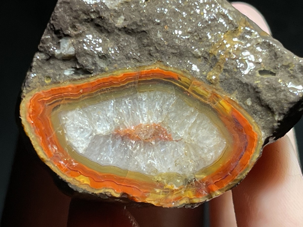 Natural 15 half Rough Chinese Agate crystal geode Achat Nodule Hebei 615g AA11