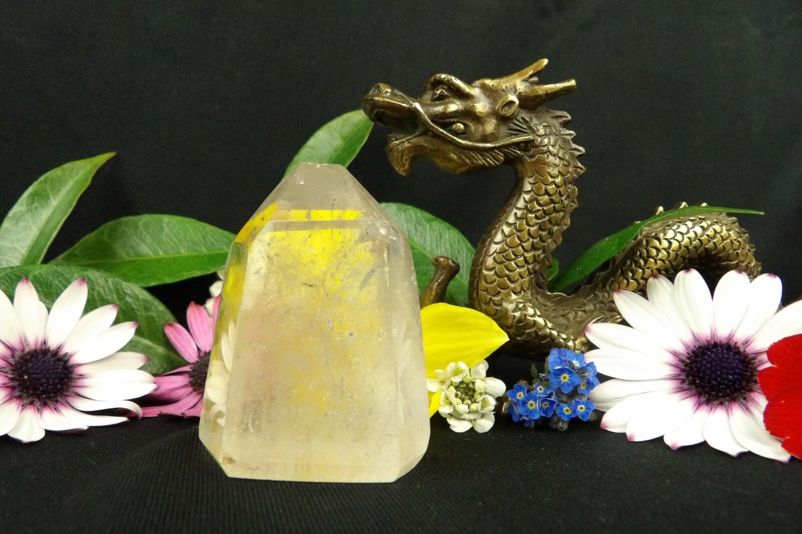 Polished Quartz Point Generator Sparkly Rainbows 126g HandPolished Reiki Tower D