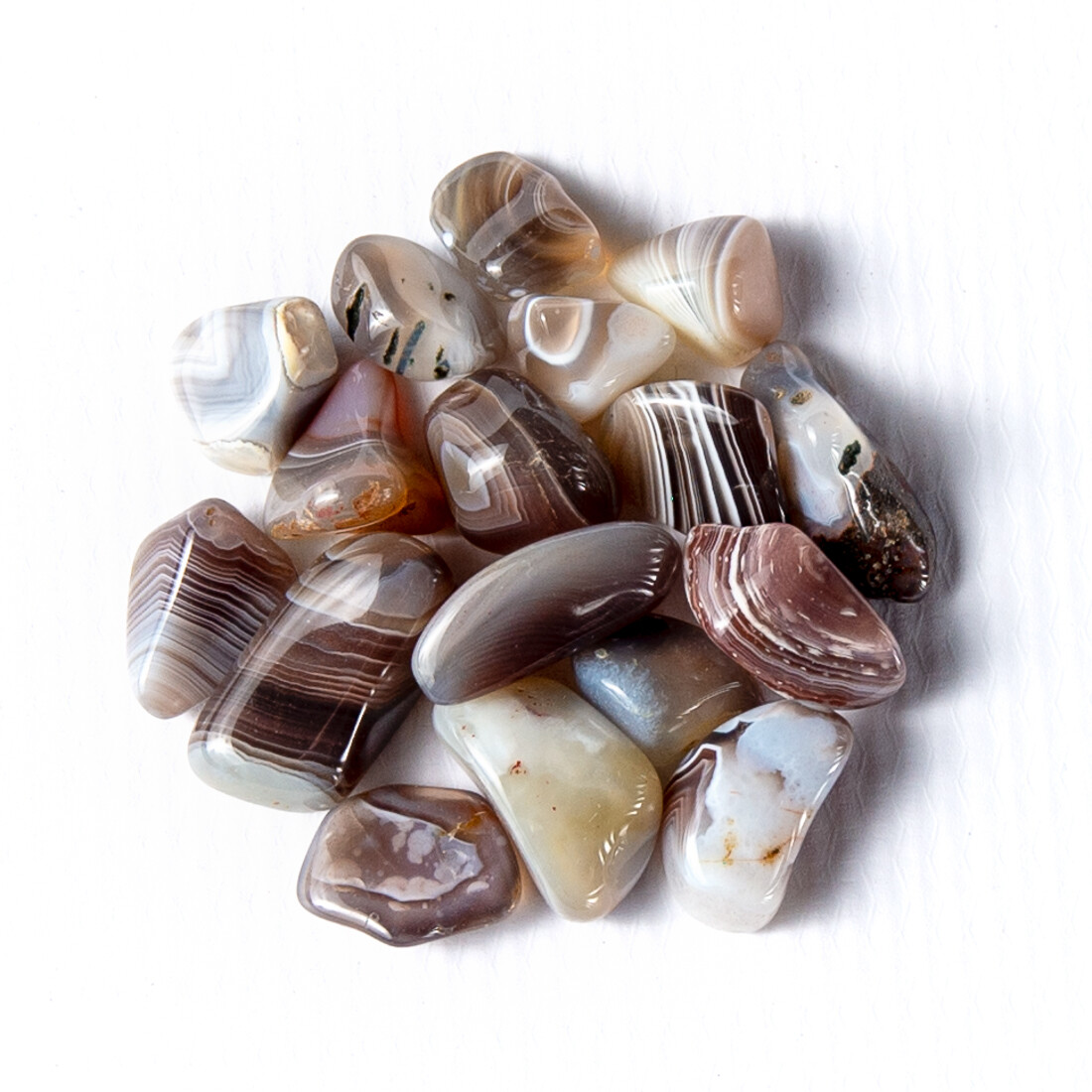 50g Tumbled Gray Botswana Agate Gemstone Crystals 20-35 Stones Rock Specimens