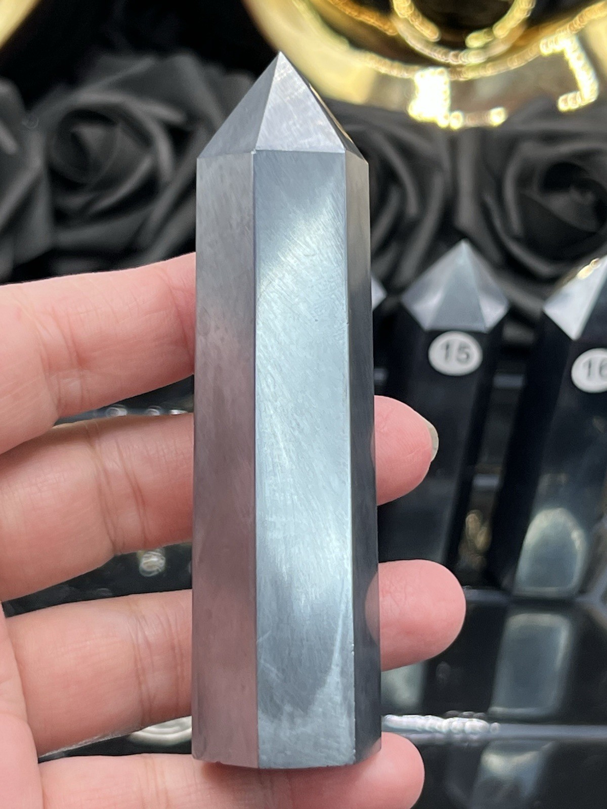 Hematite Brushed Polished Points L@@K Free ship