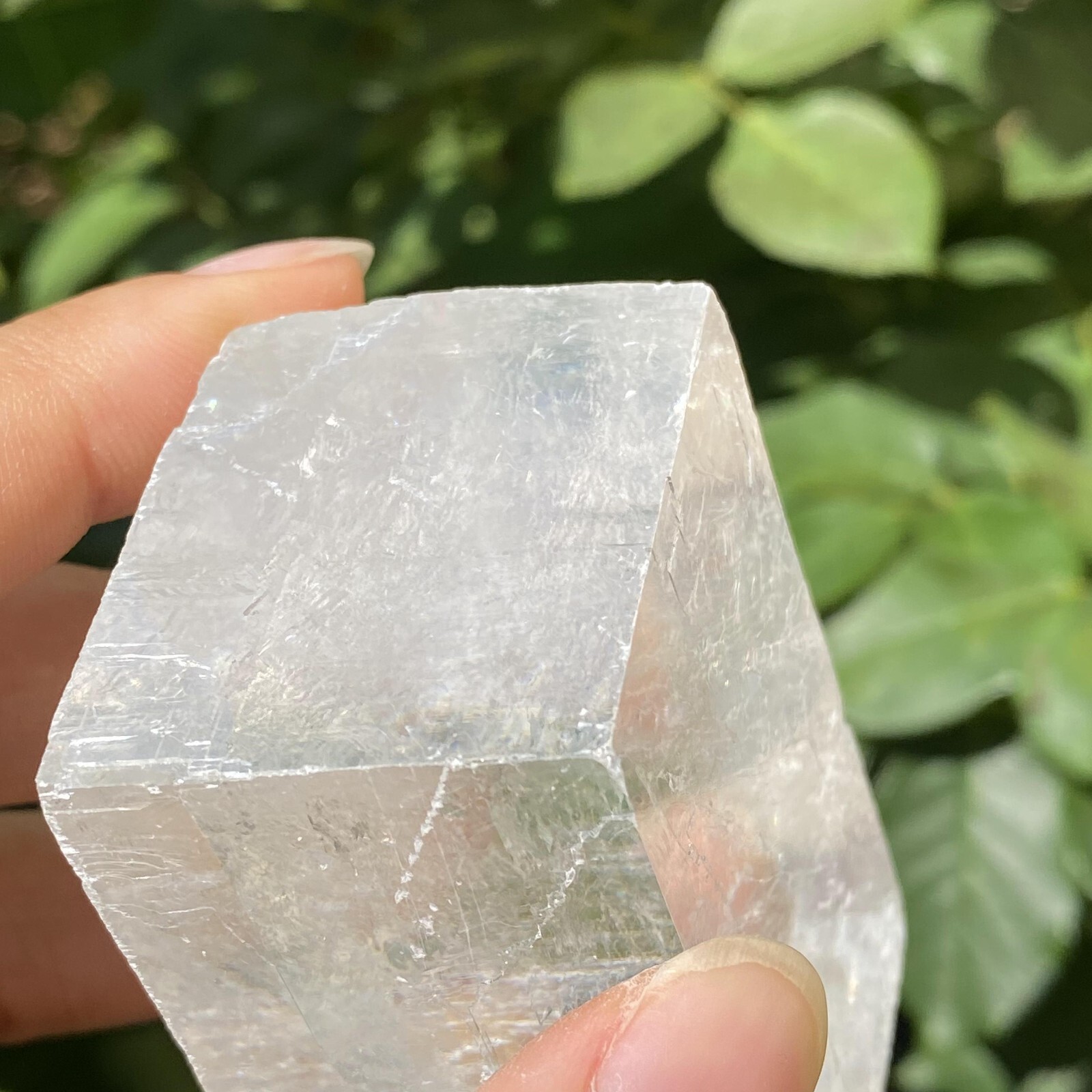 129g Natural Rainbow White Calcite Cube Specimen Crystal Quartz Healing Reiki