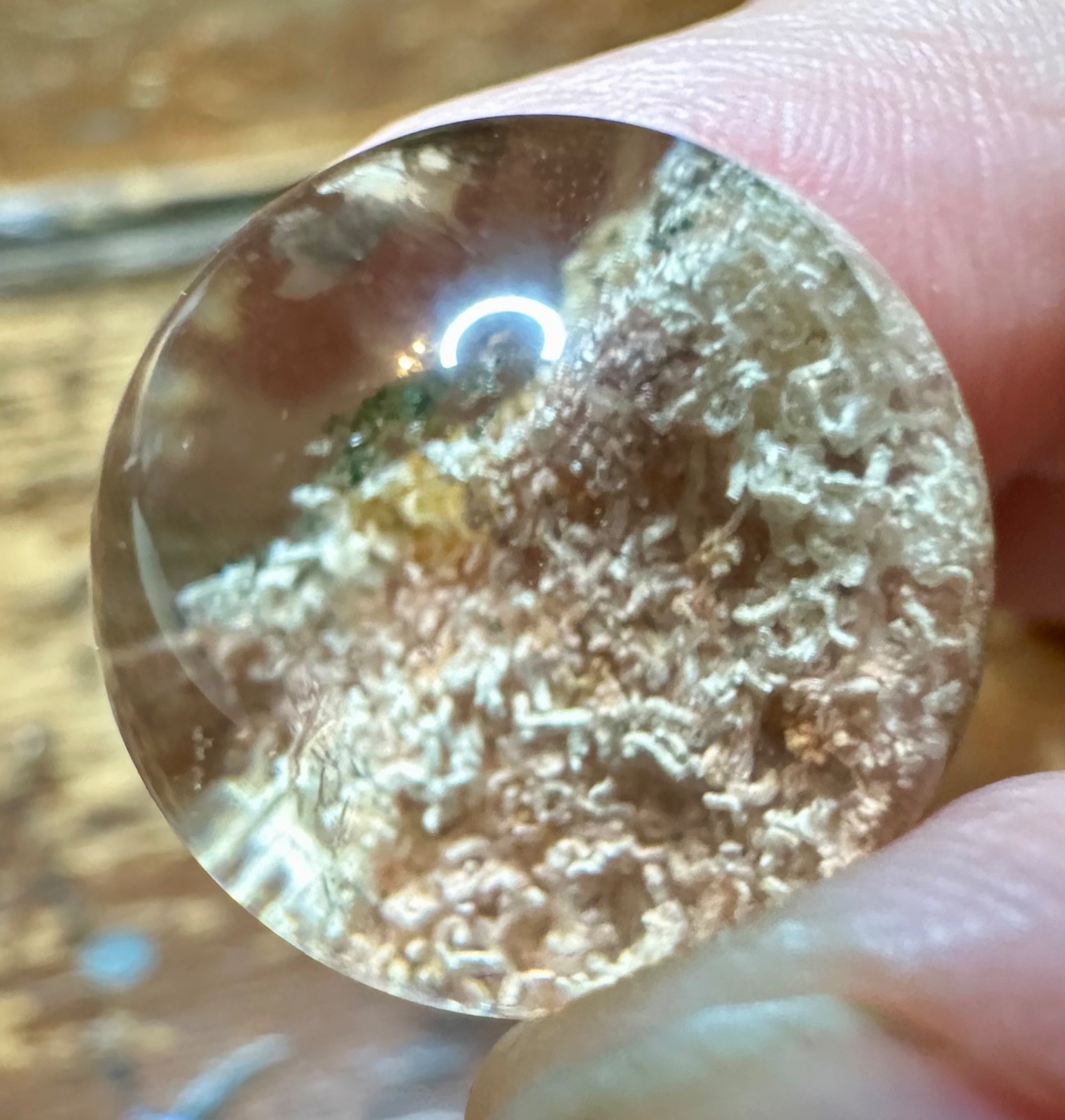 Teeny tiny super clear garden quartz crystal sphere with stand Free shipping