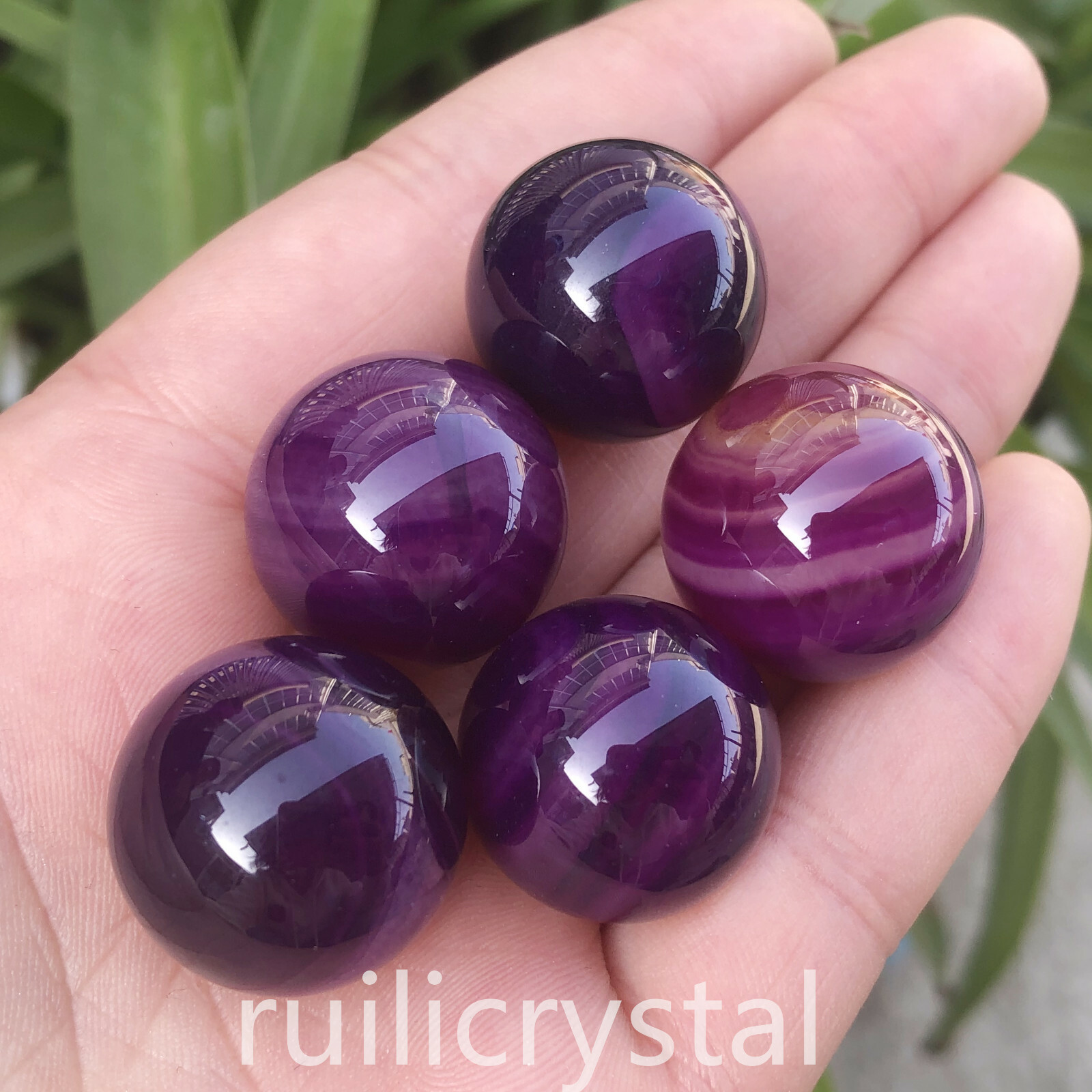 7pcs Natural Purple agate Quartz Sphere Crystal Ball Reiki Healing 20mm