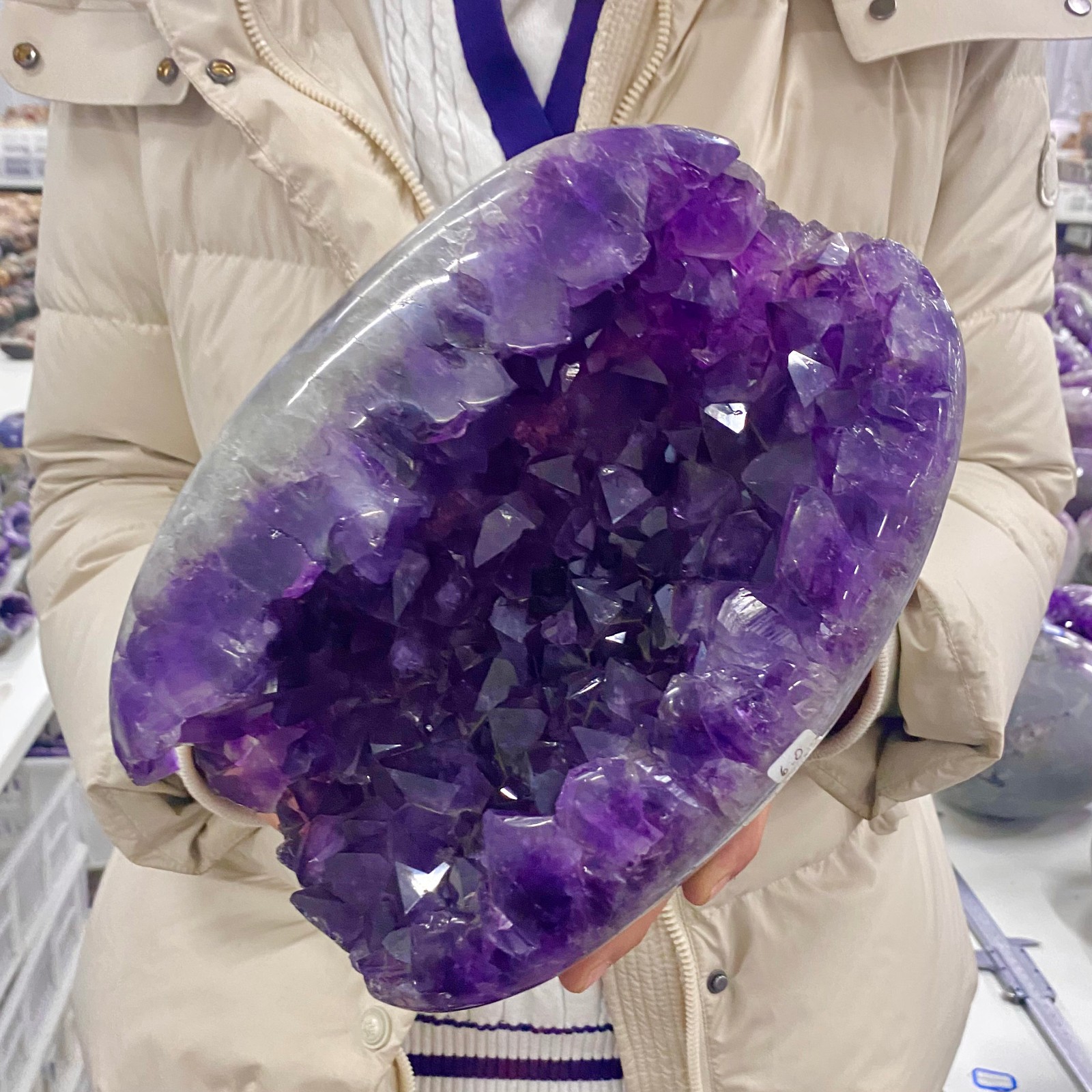 13.22LB Natural Amethyst geode quartz cluster crystal specimen energy healing