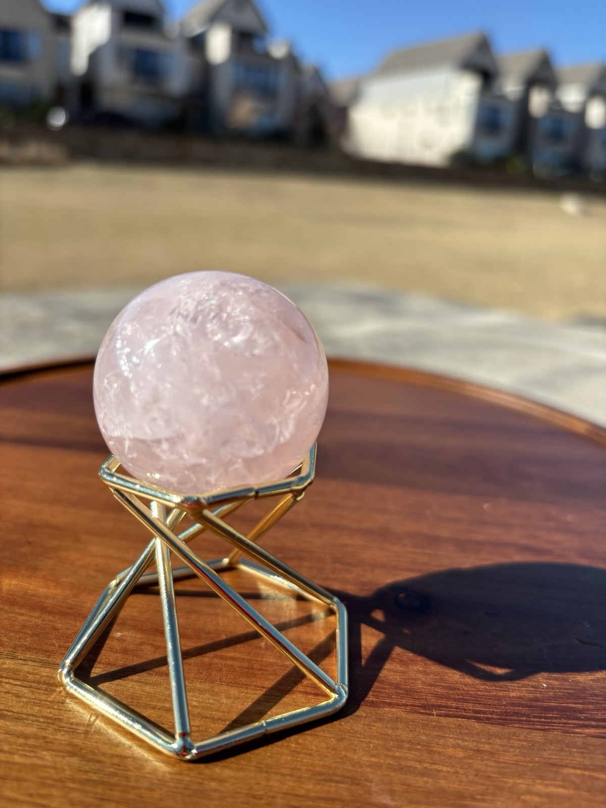 Rose Quartz Sphere 41mm (96g) Soft Pink Healing Stone Crystal Sphere