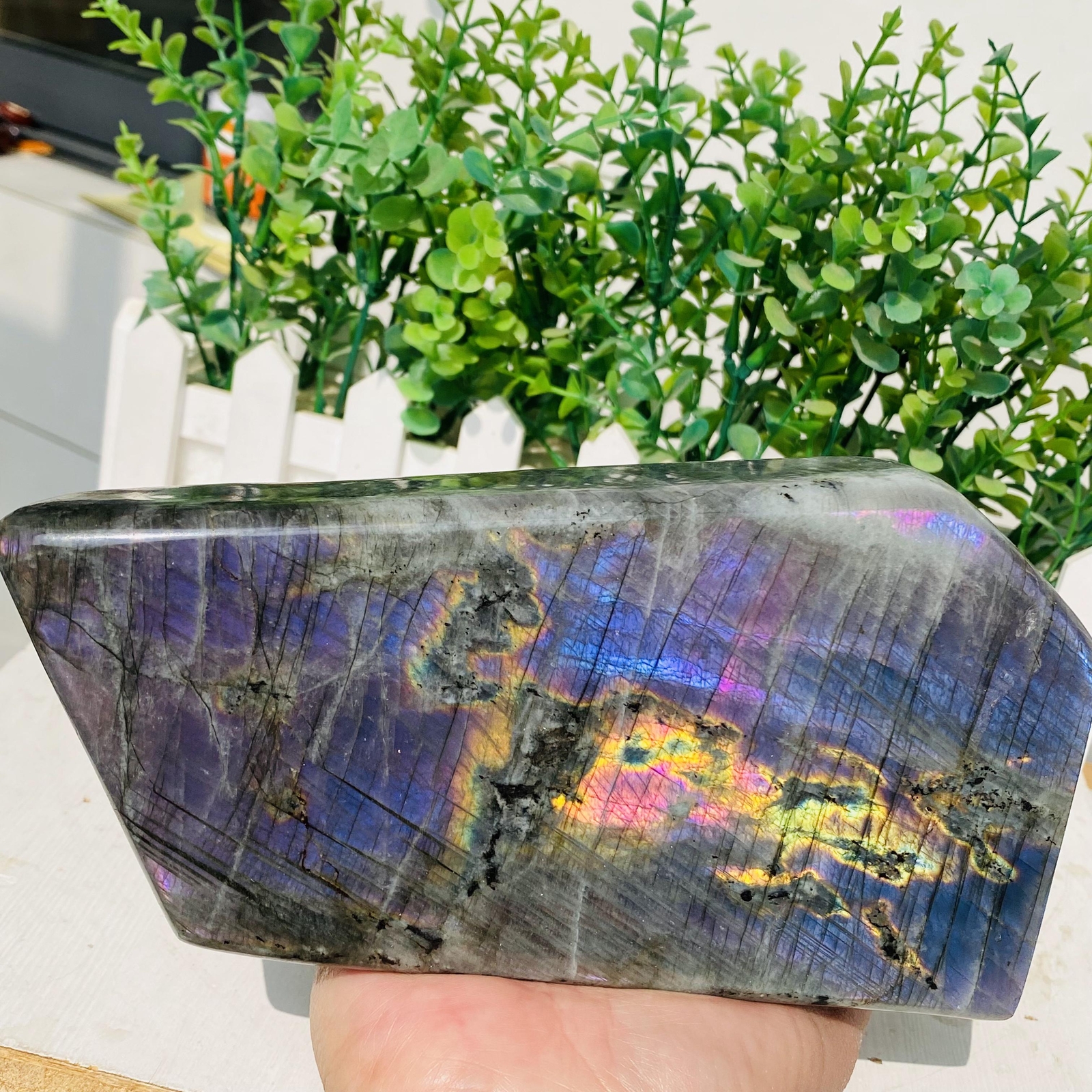Natural Purple Labradorite Quartz Crystal Freeform Mineral Specimen 1520g