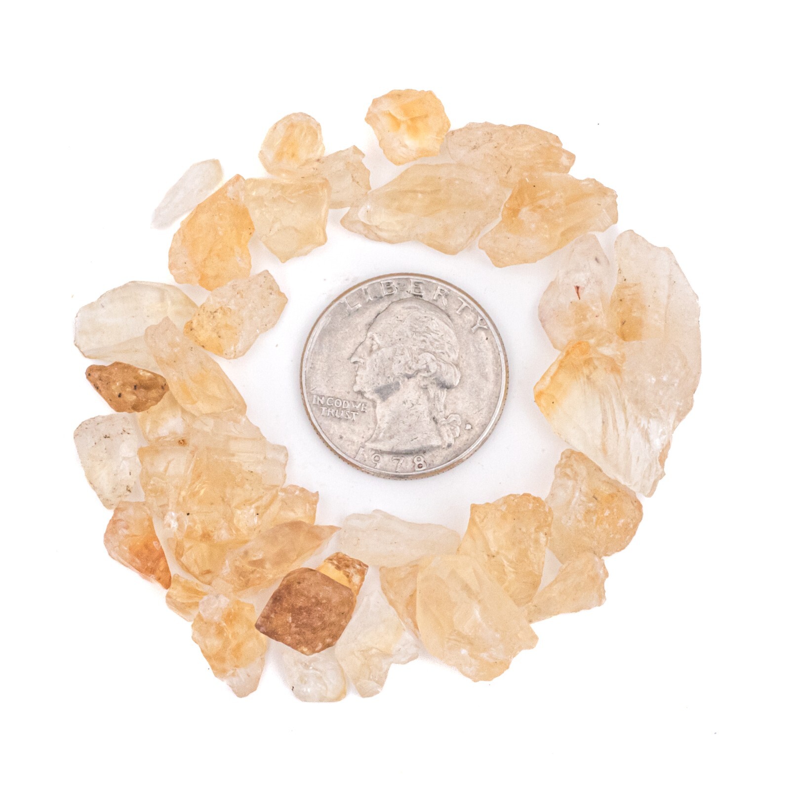 1/2 lb Small Raw Crushed Citrine Crystal Pieces Golden Yellow Gemstone Rough Gem