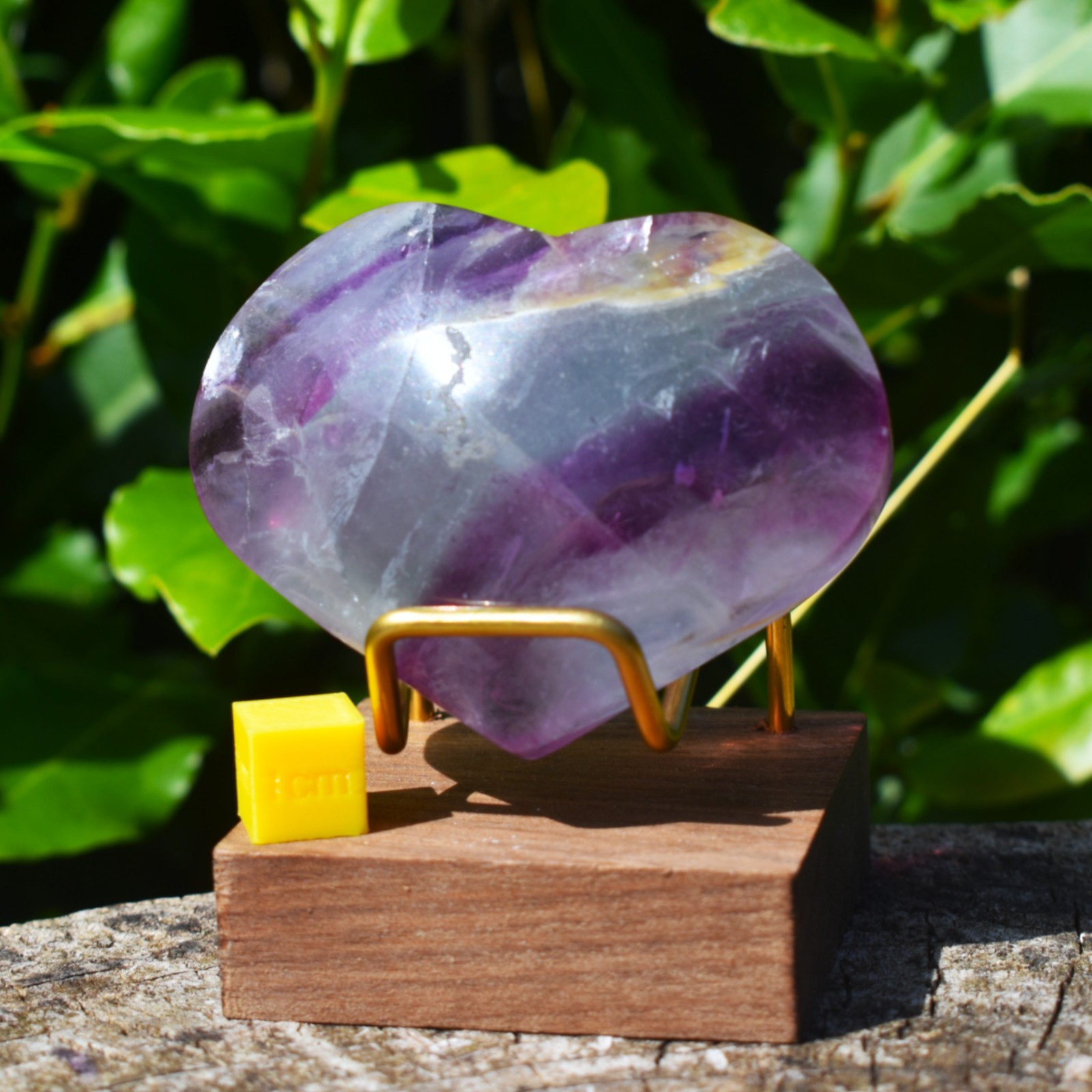 Natural Rainbow Fluorite Crystal Heart Carving | Healing Stone Spiritual Gift