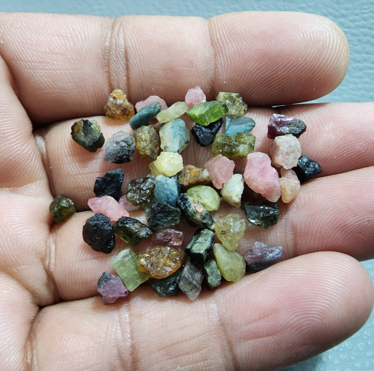 50 Pcs Awesome A+ Multi Tourmaline Rough Crystal Raw Size 5-10 MM Jewelry Making