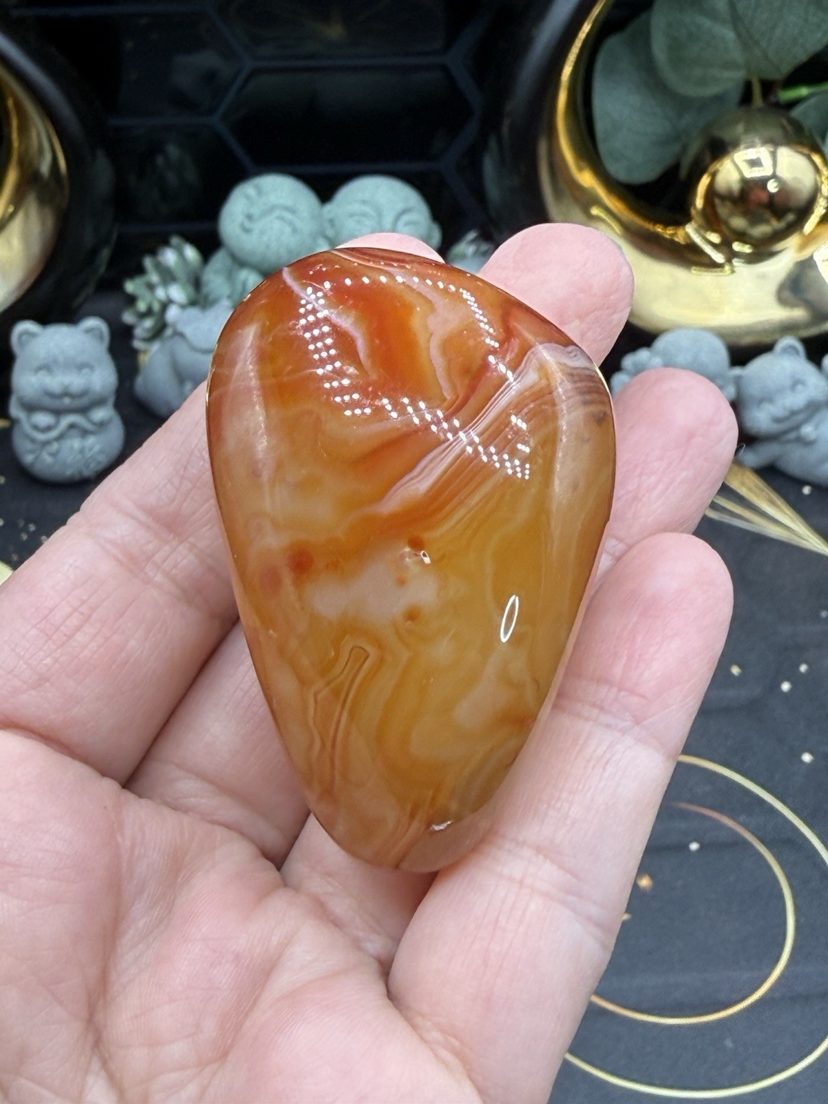 Natural Sardonyx Lg Palms/Freeform awesome patterns Free shipping