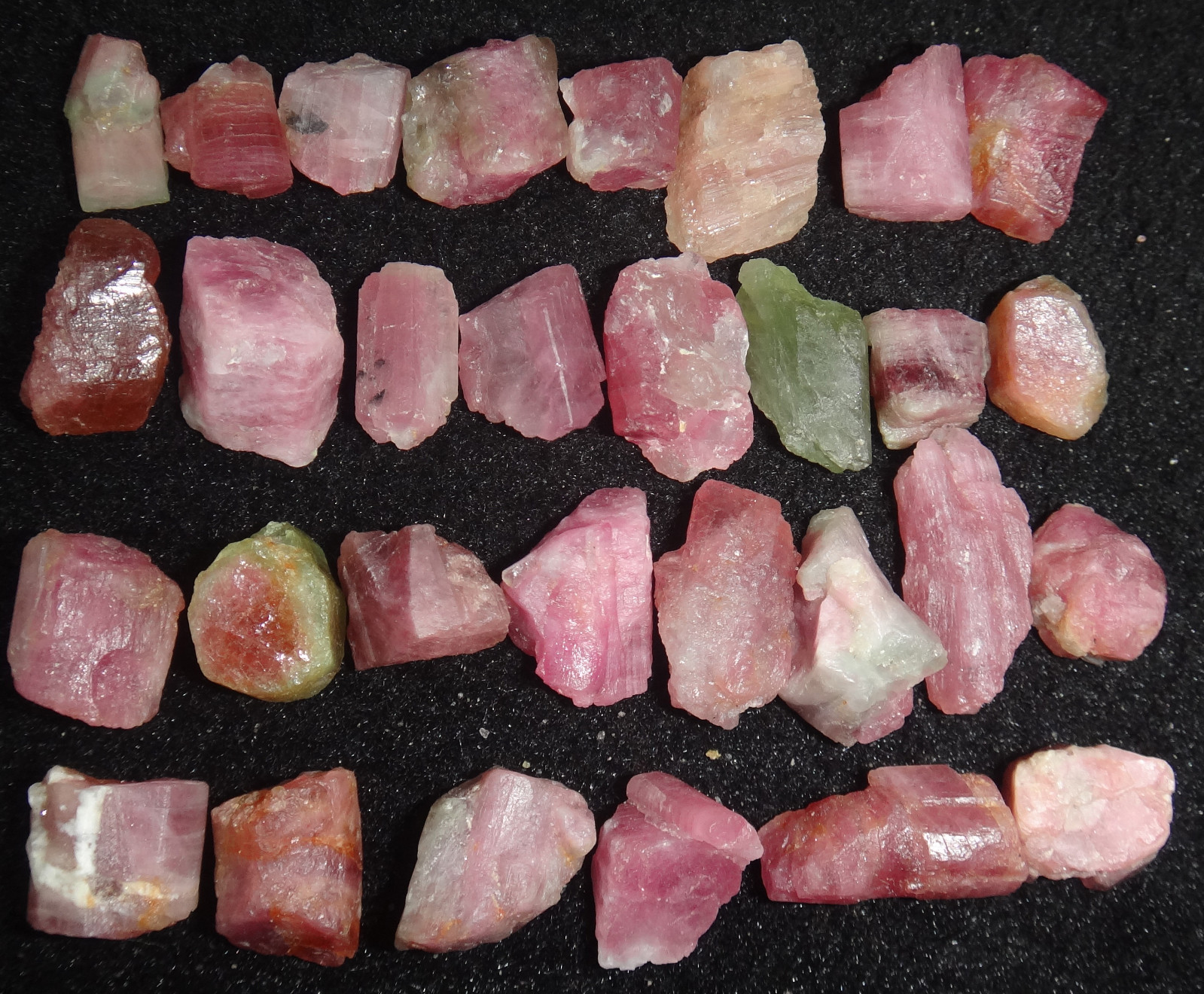 30pcs 50g Natural Watermelon Pretty Pink And Green Tourmaline Roug