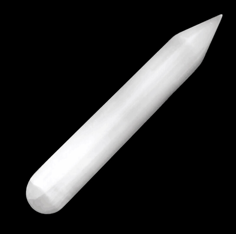Selenite Crystal Massage Wand ” Smooth Polished Round Heal Reiki Energy CHARGED