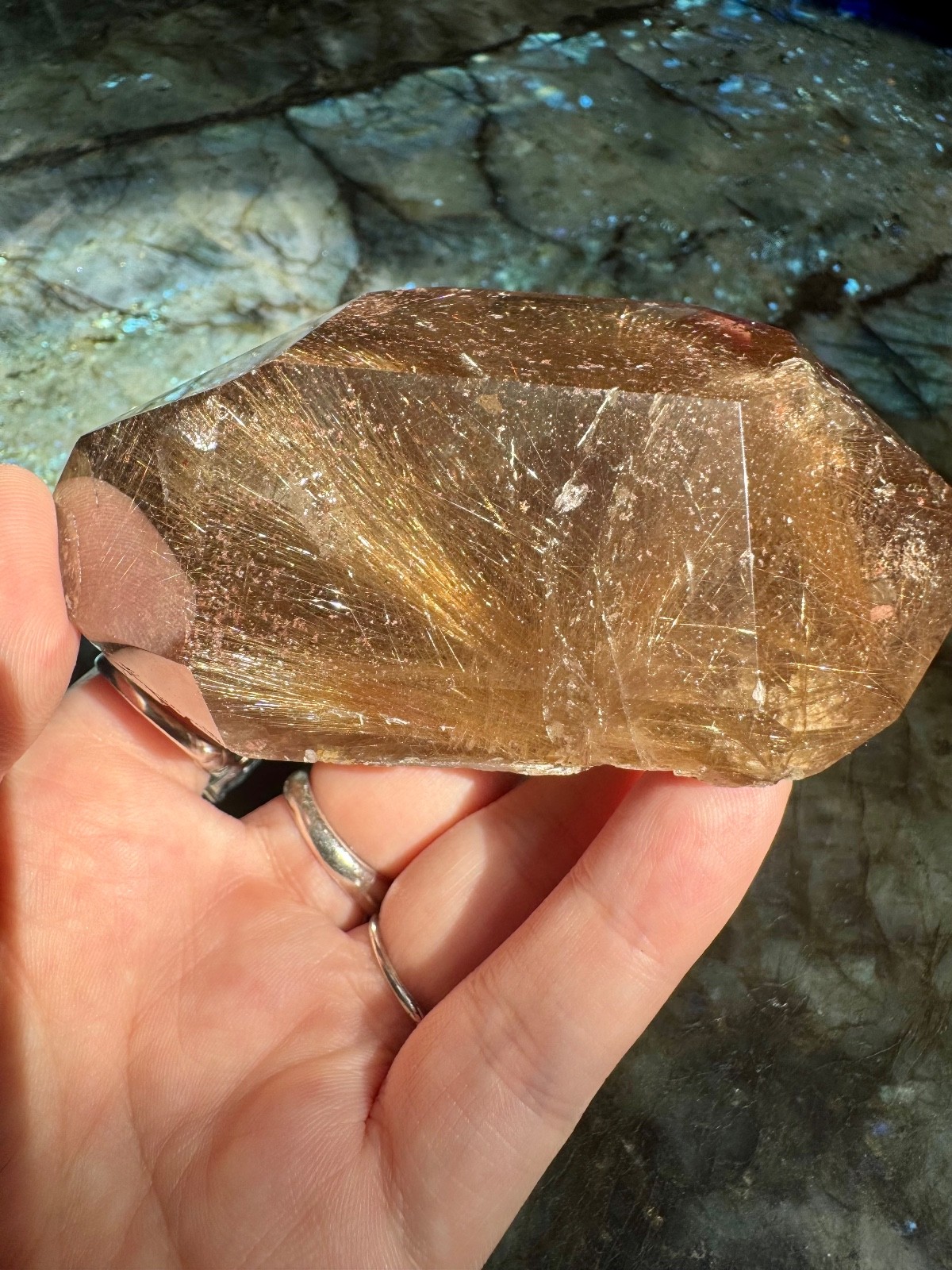 Absolutely INCREDIBLE Phantom Rutilated Smoky Quartz Double Terminated Point